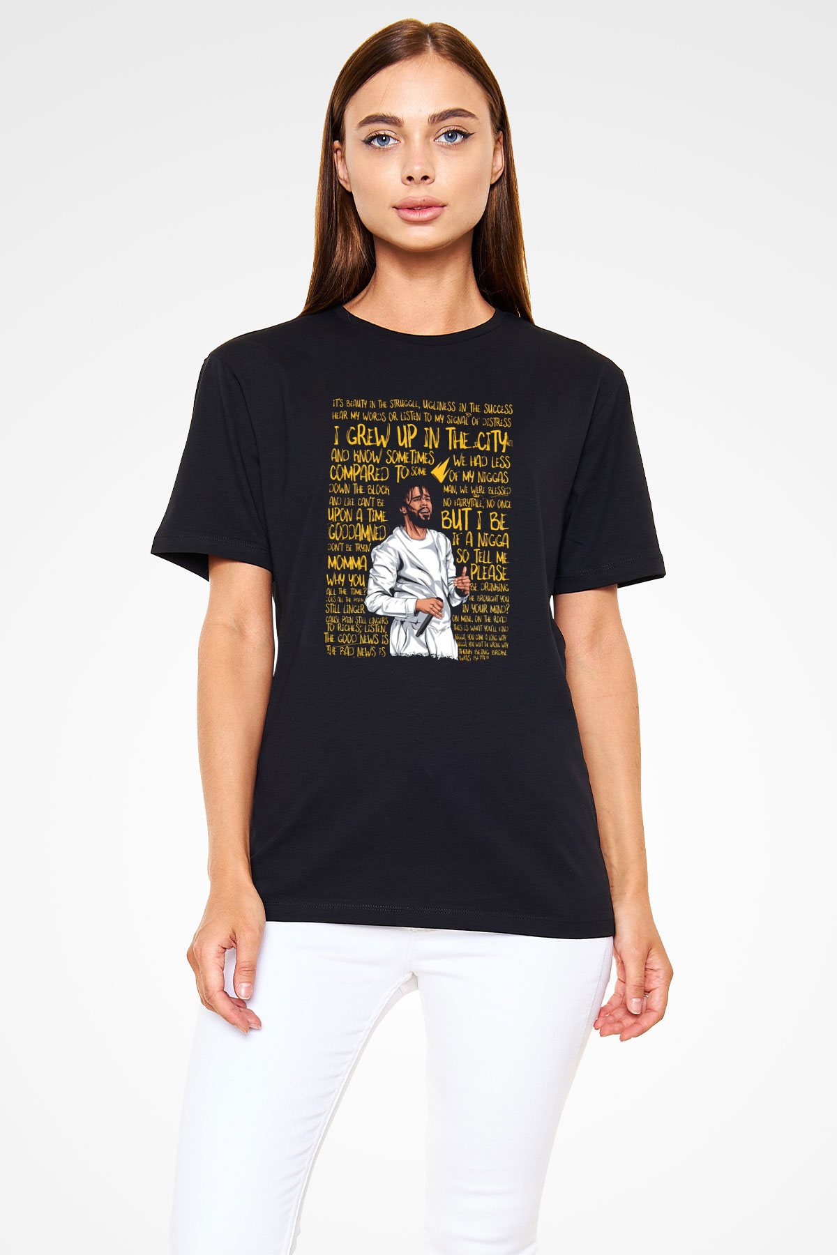 J. Cole Siyah Unisex Tişört T-Shirt - TişörtFabrikası