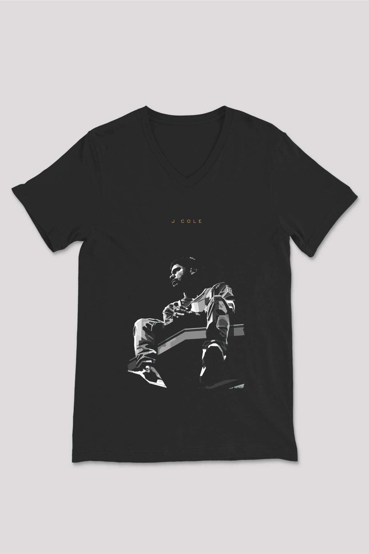 J. Cole Siyah Unisex V Yaka Tişört