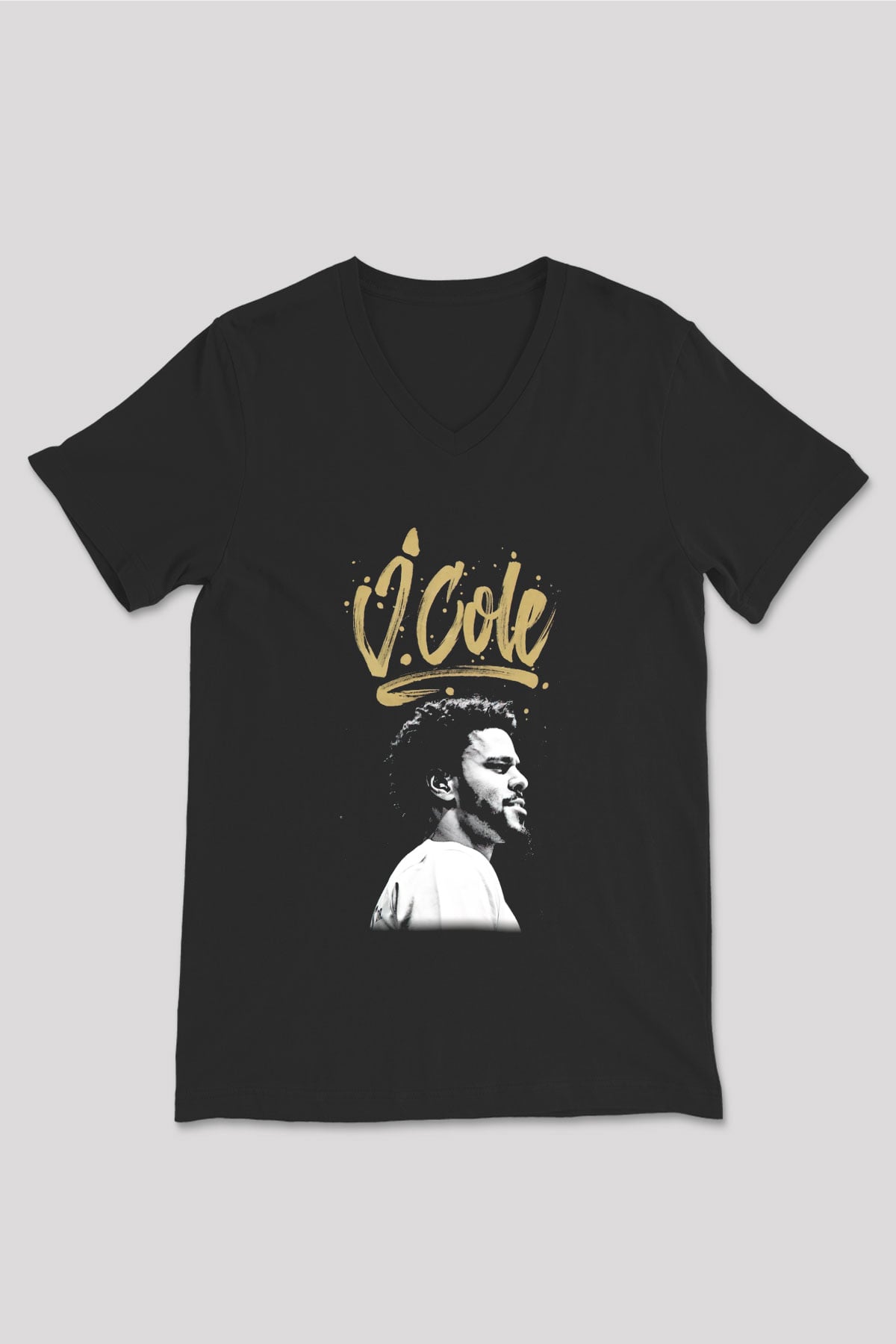 J. Cole Siyah Unisex V Yaka Tişört T-Shirt