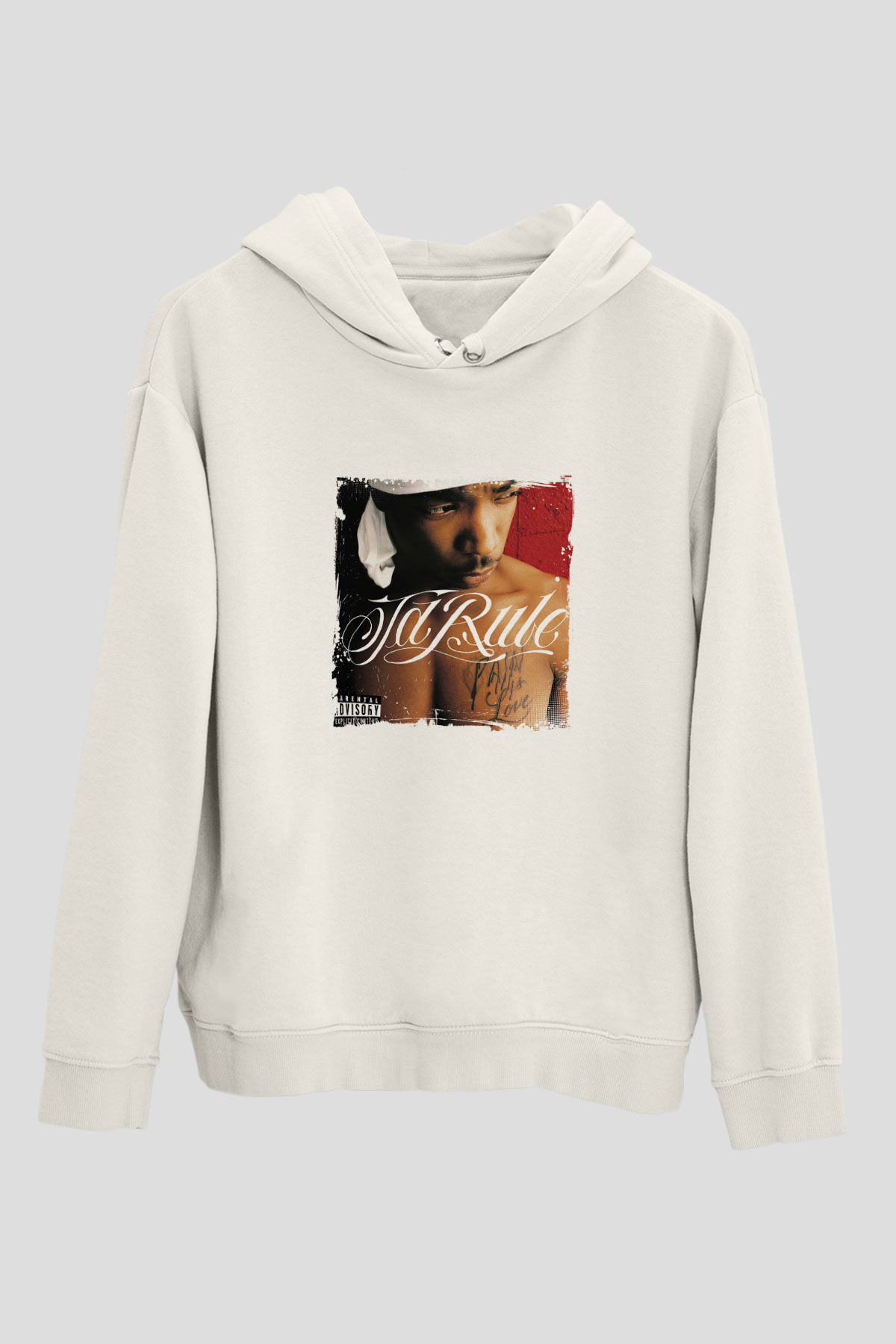 Ja Rule Baskılı Unisex Beyaz Kapüşonlu Sweatshirt
