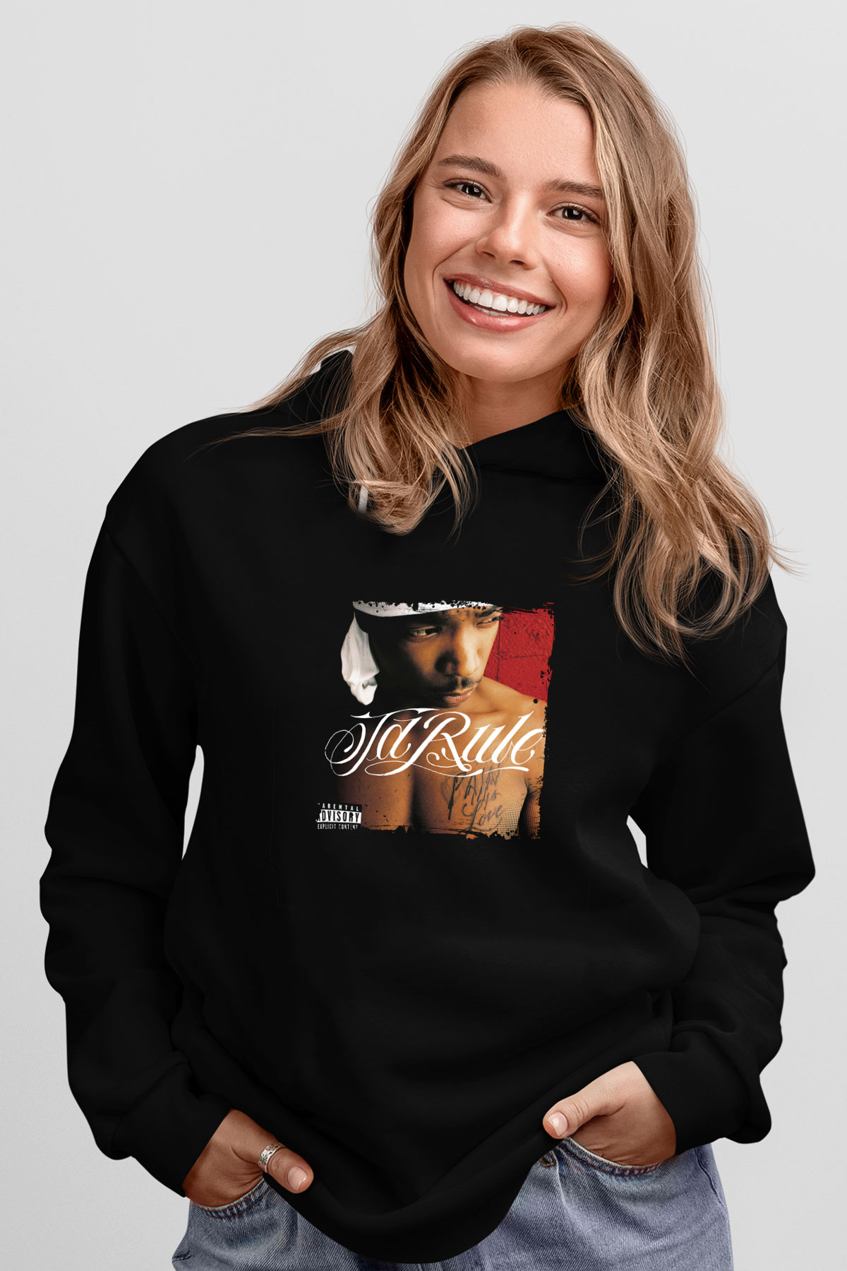 Ja Rule Baskılı Unisex Siyah Hoodie