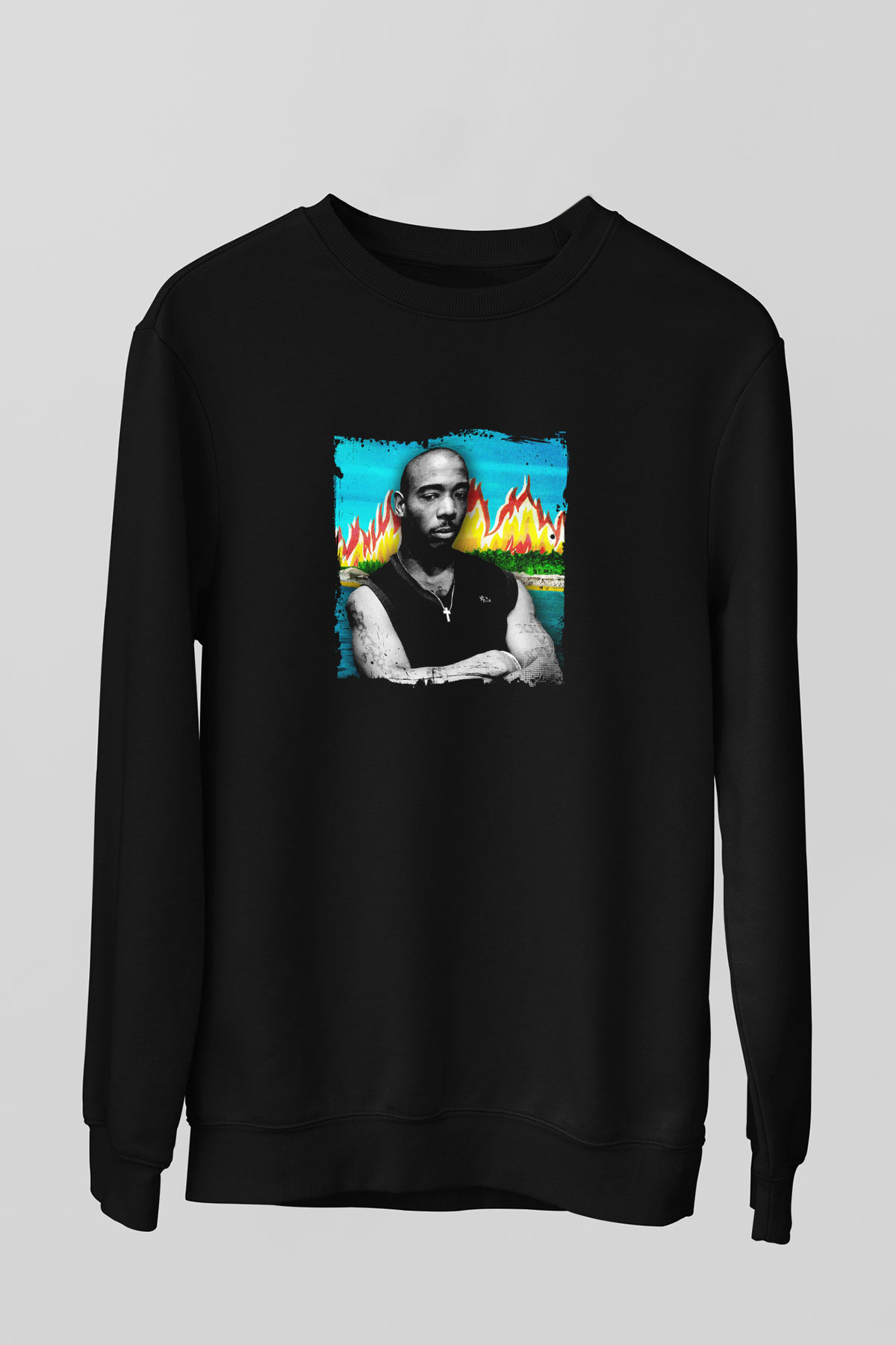 Ja Rule Baskılı Unisex Siyah Sweatshirt
