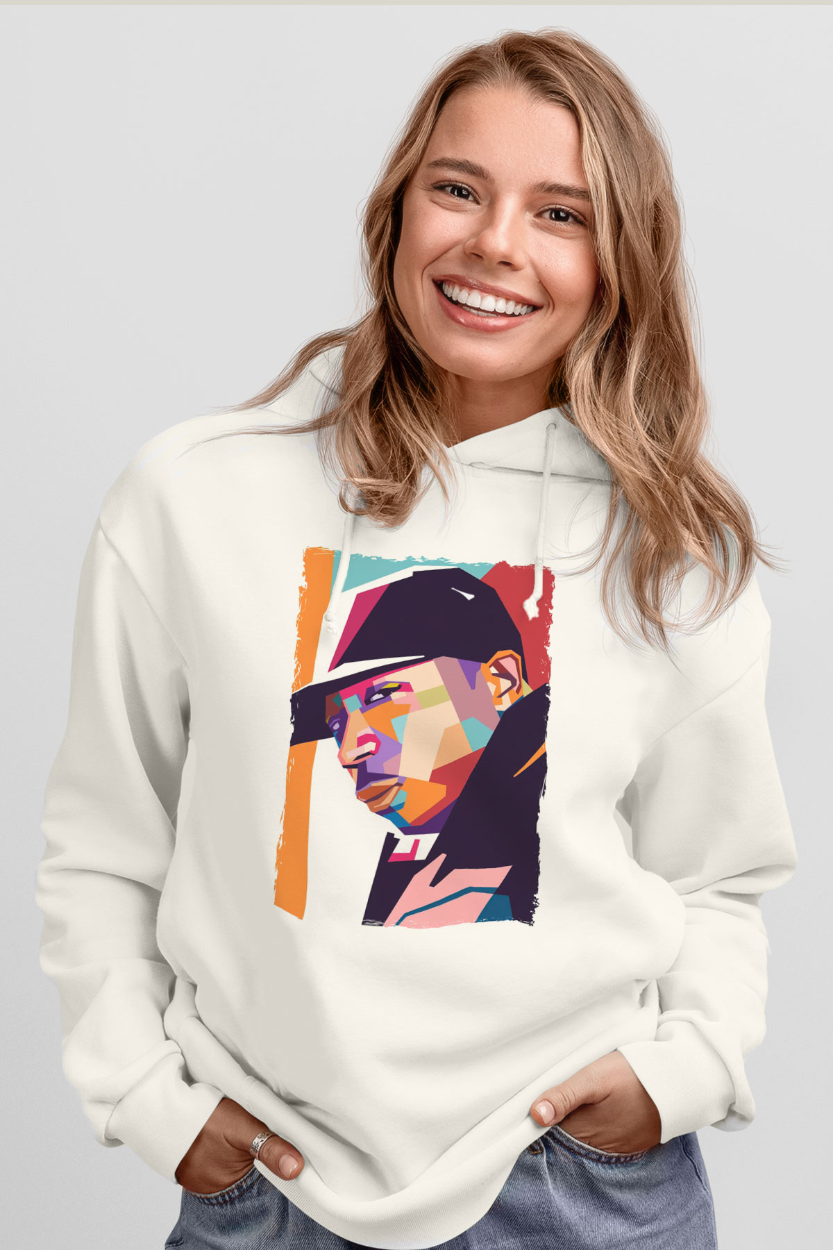 Ja Rule Beyaz Unisex Kapüşonlu Sweatshirt
