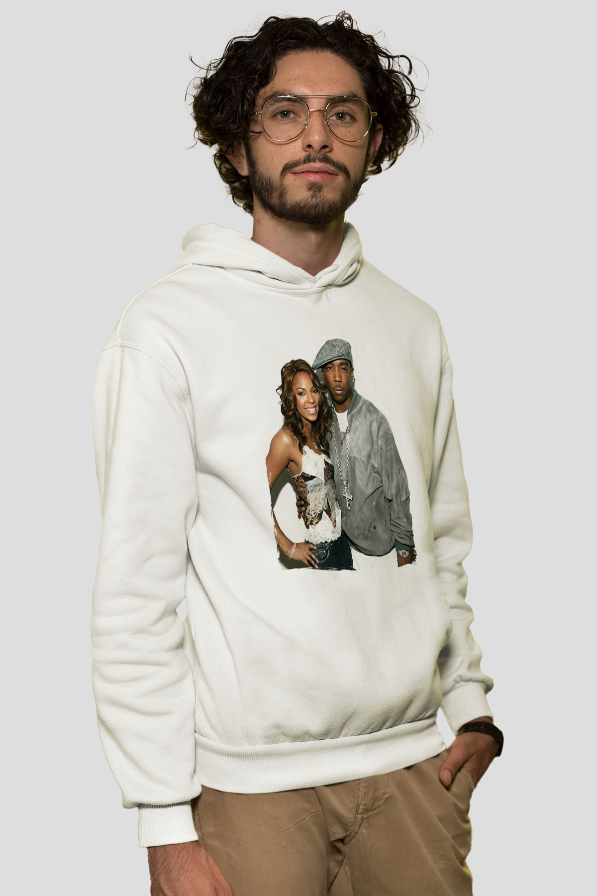 Ja Rule Beyaz Unisex Kapüşonlu Sweatshirt