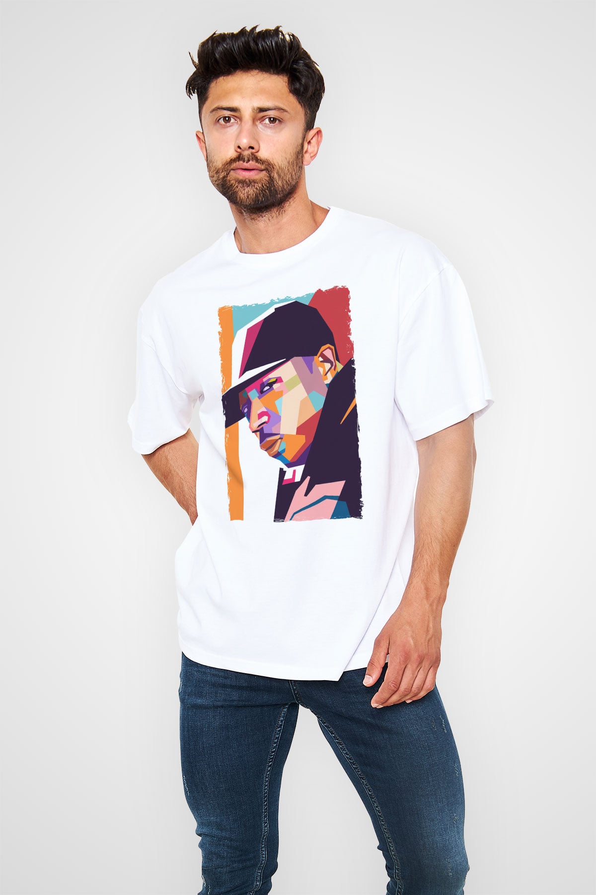 Ja Rule Beyaz Oversize Tişört Oversize T-shirt - TişörtFabrikası