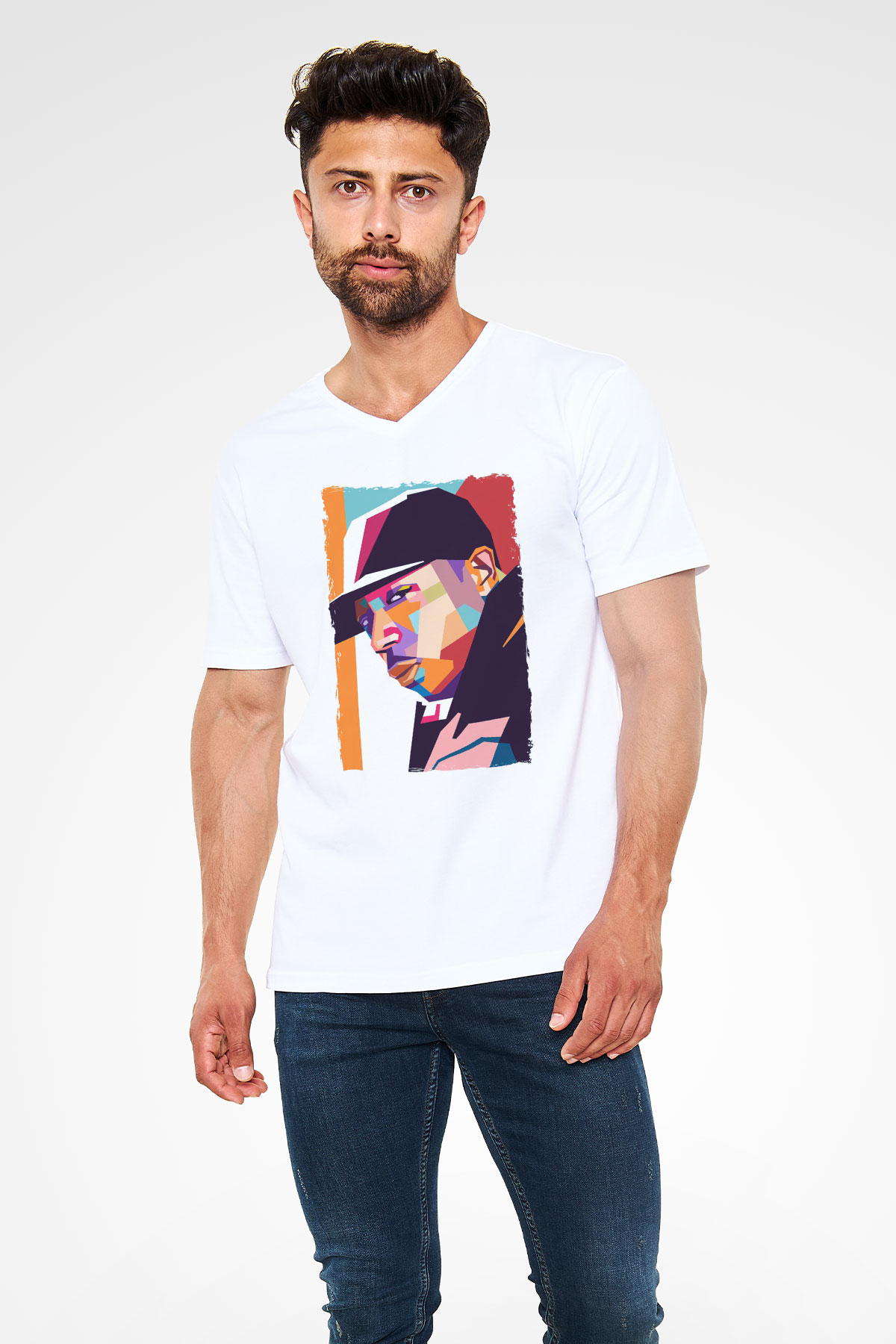 Ja Rule Beyaz Unisex V Yaka Tişört