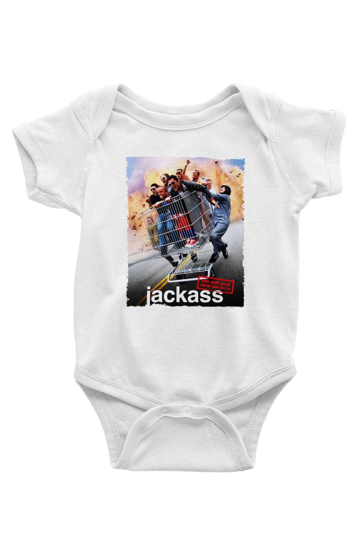 Jackass Baskılı Beyaz Unisex Bebek Body - Zıbın