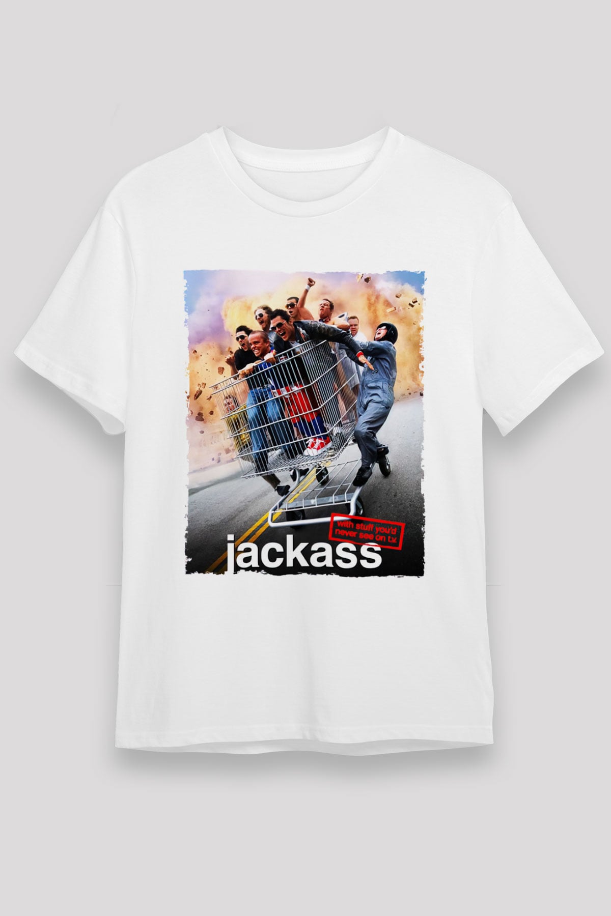 Jackass Beyaz Unisex Tişört T-Shirt