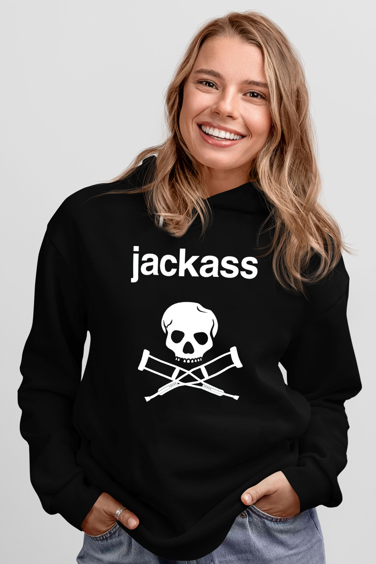 Jackass Siyah Unisex Hoodie