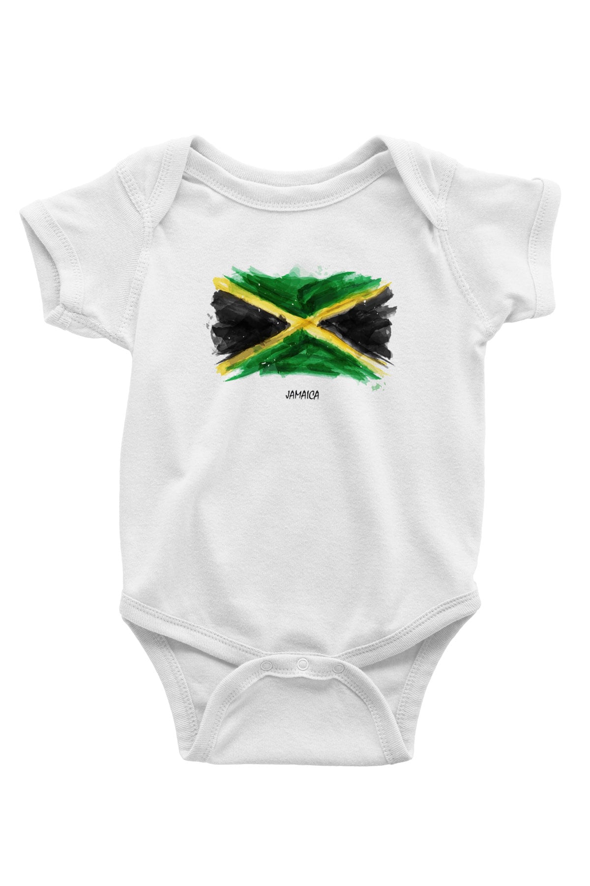 Jamaika Baskılı Beyaz Unisex Bebek Body - Zıbın