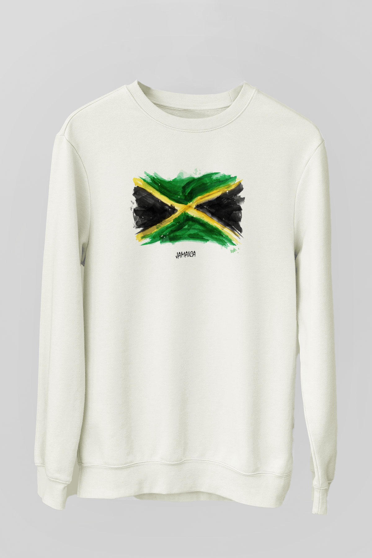 Jamaika Beyaz Unisex Sweatshirt