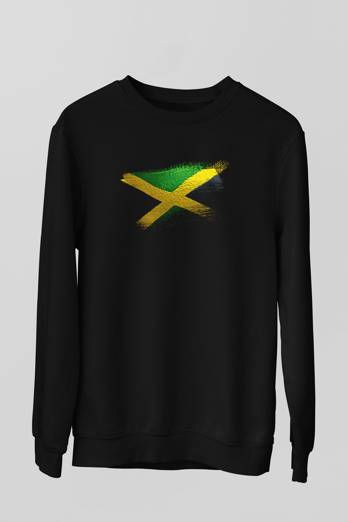 Jamaika - Jamaica Bayrağı Baskılı Unisex Siyah Sweatshirt