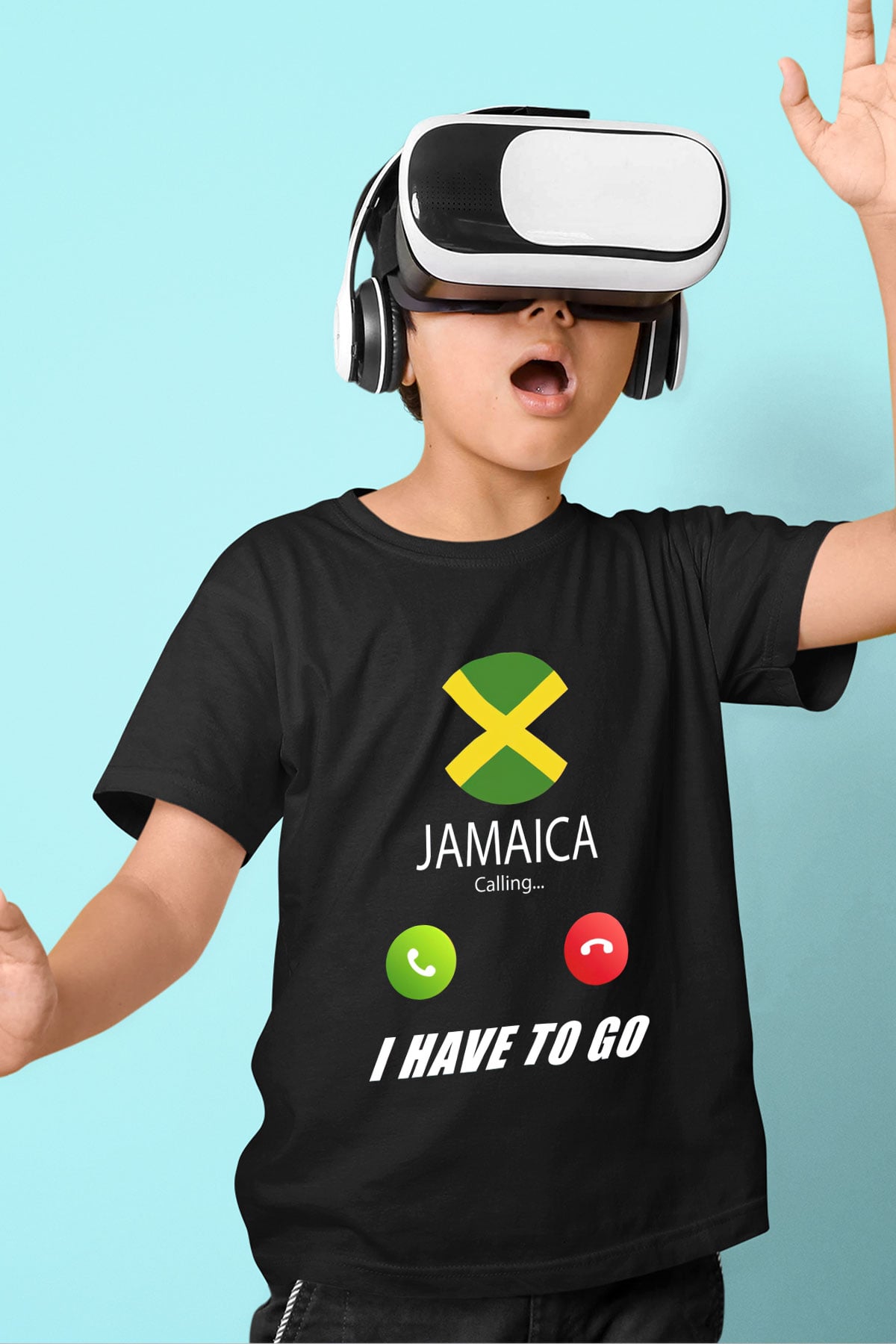 Jamaika Siyah Unisex Çocuk Tişört