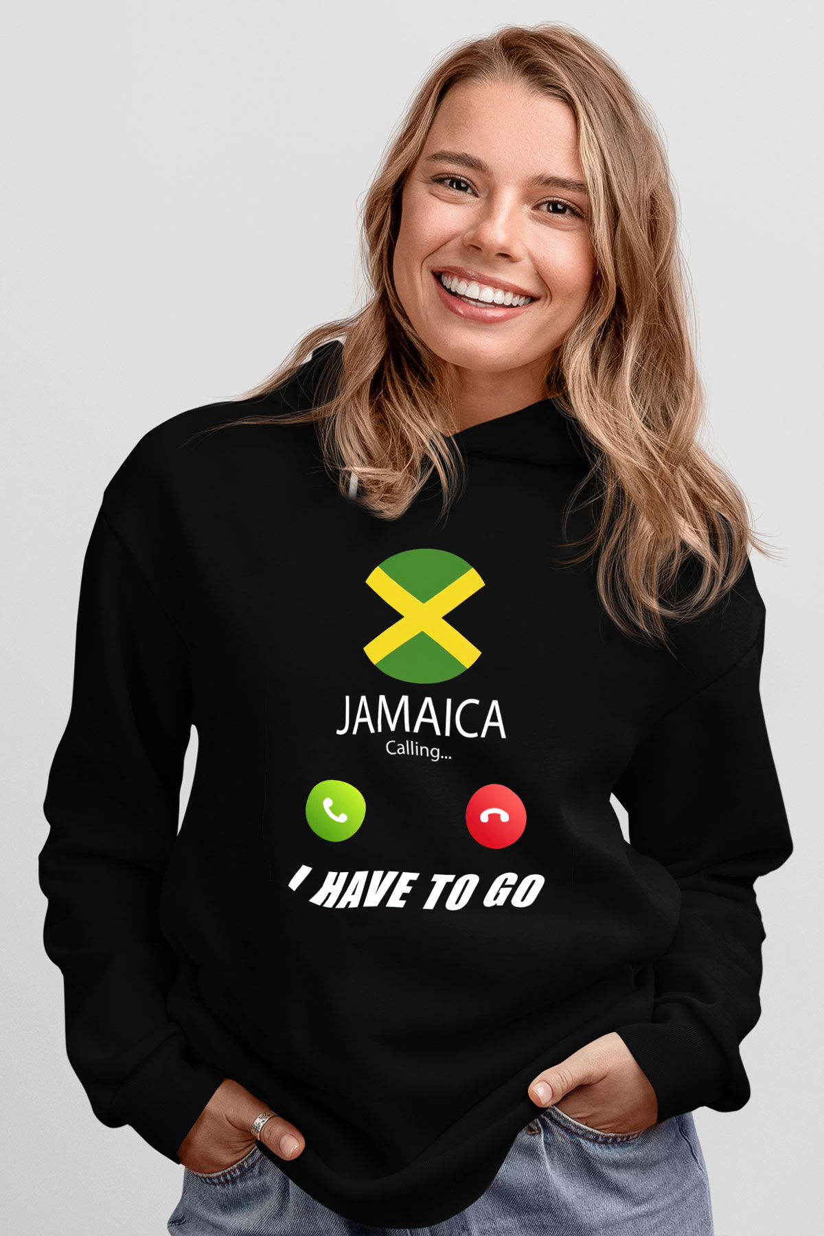 Jamaika Siyah Unisex Hoodie