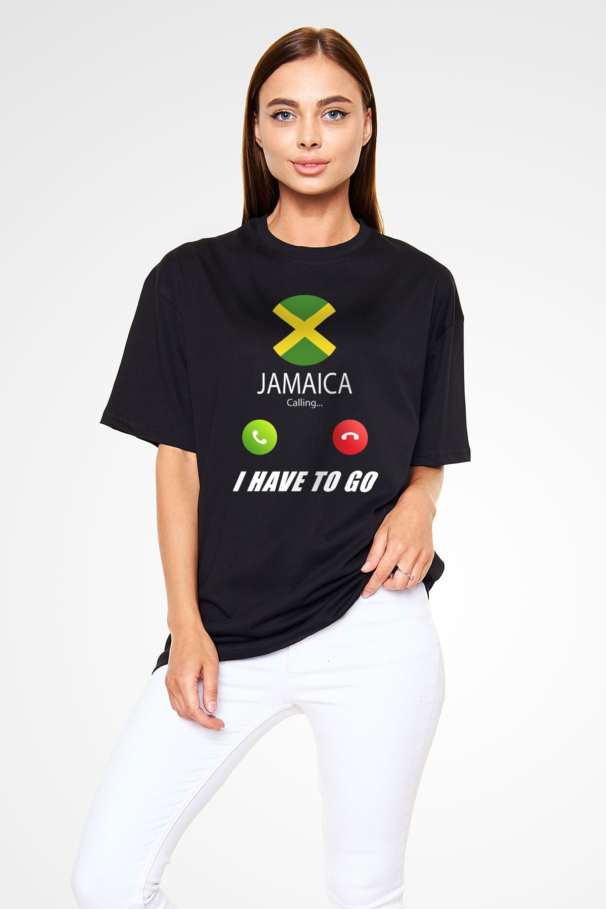 Jamaika Siyah Oversize Tişört Oversize T-shirt - TişörtFabrikası