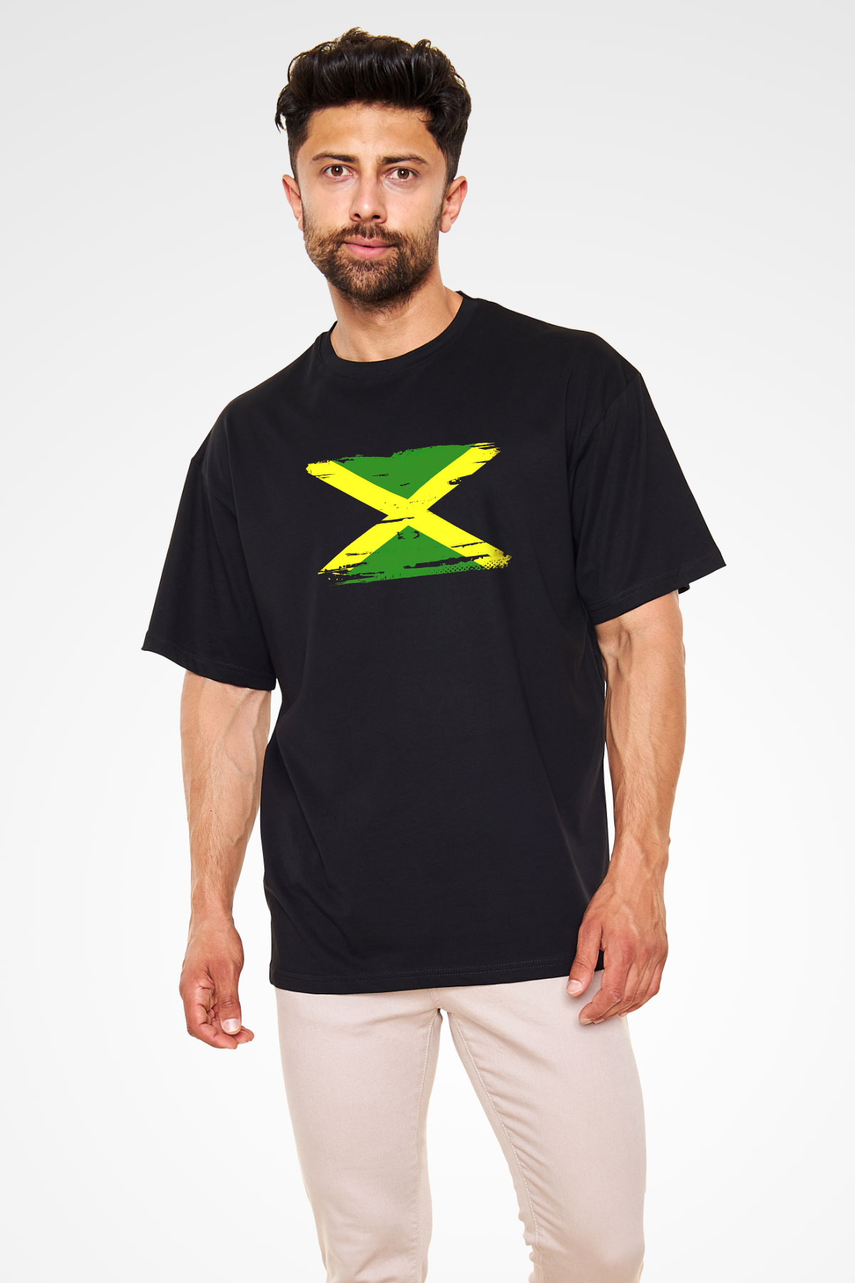 Jamaika Siyah Oversize Tişört Oversize T-shirt - TişörtFabrikası