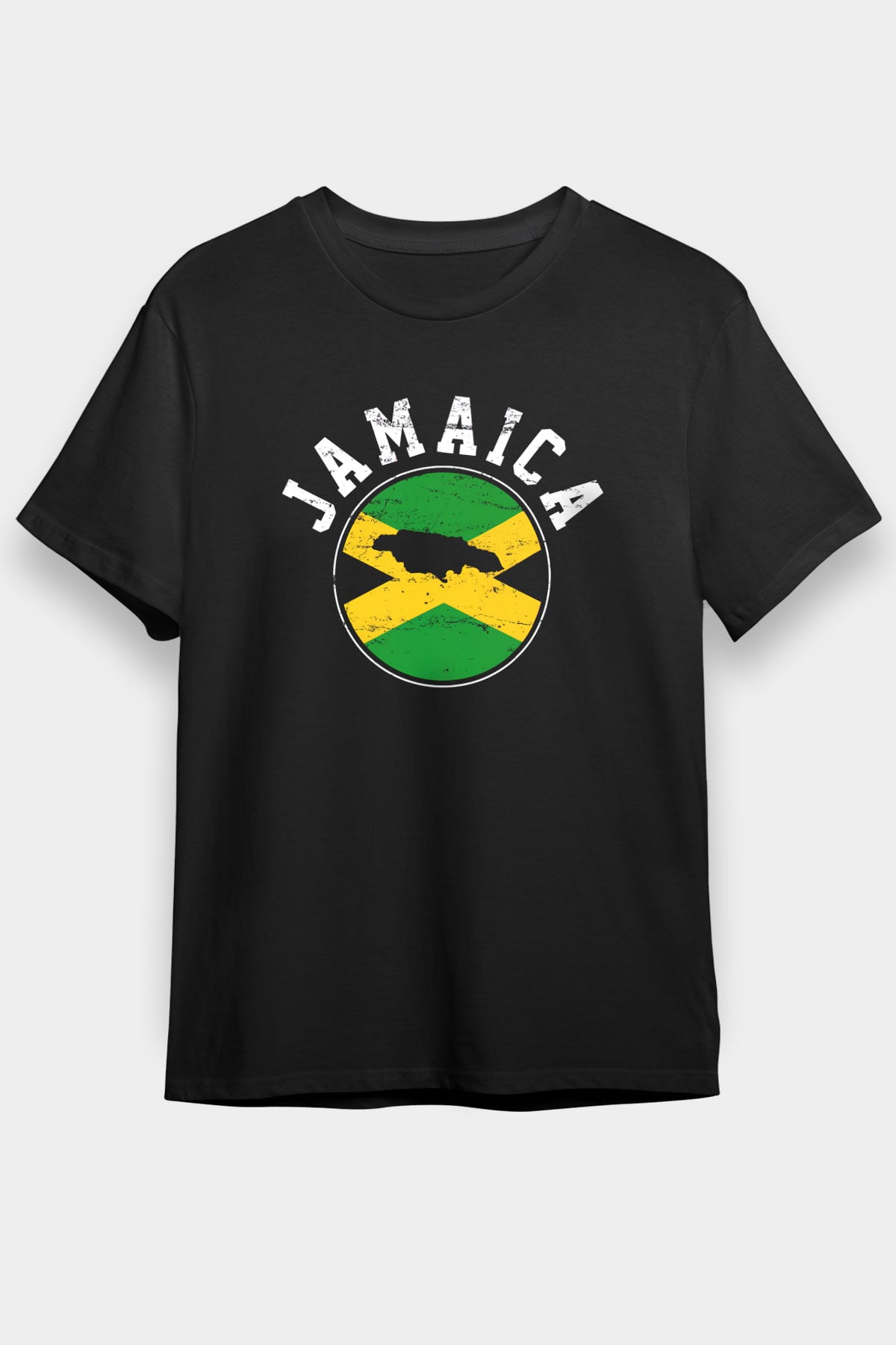 Jamaika Siyah Unisex Tişört T-Shirt - TişörtFabrikası