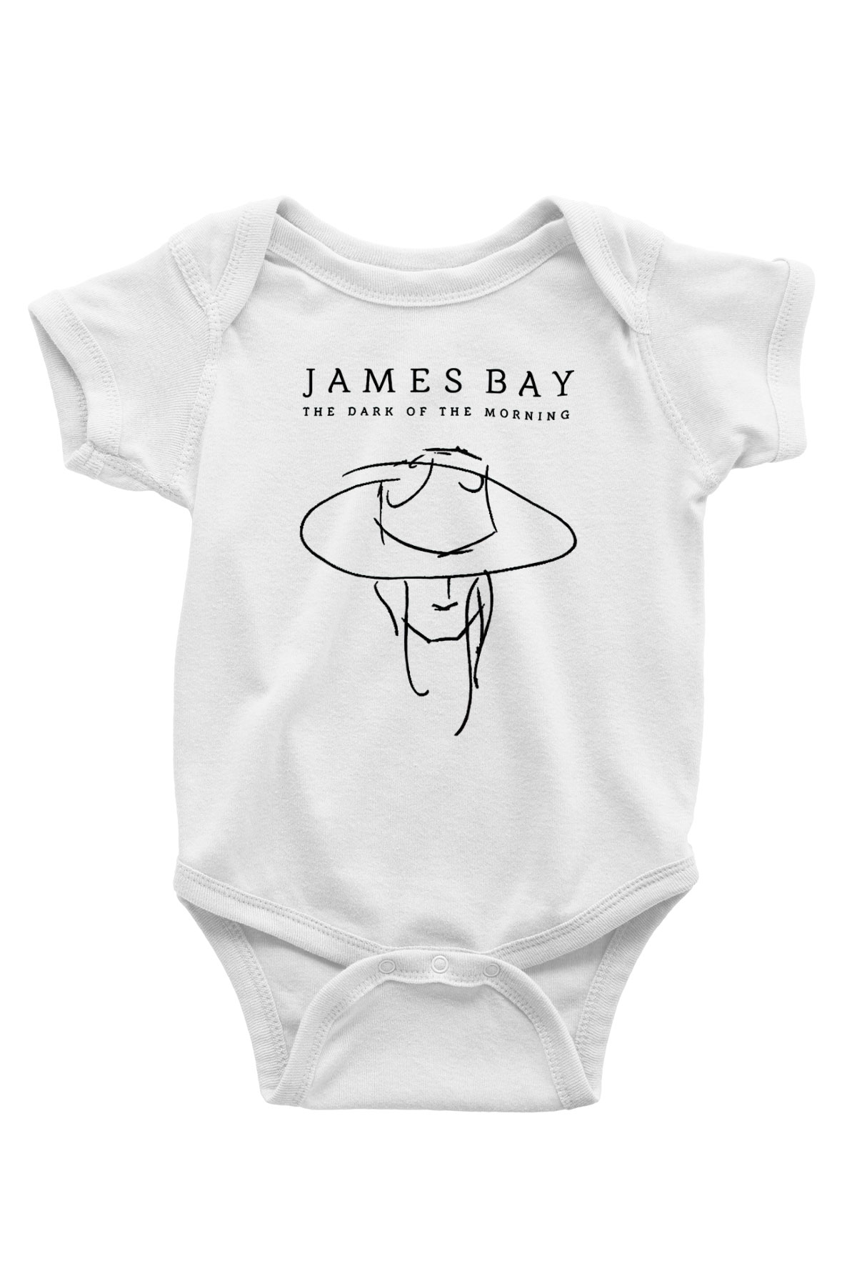 James Bay Baskılı Beyaz Unisex Bebek Body - Zıbın