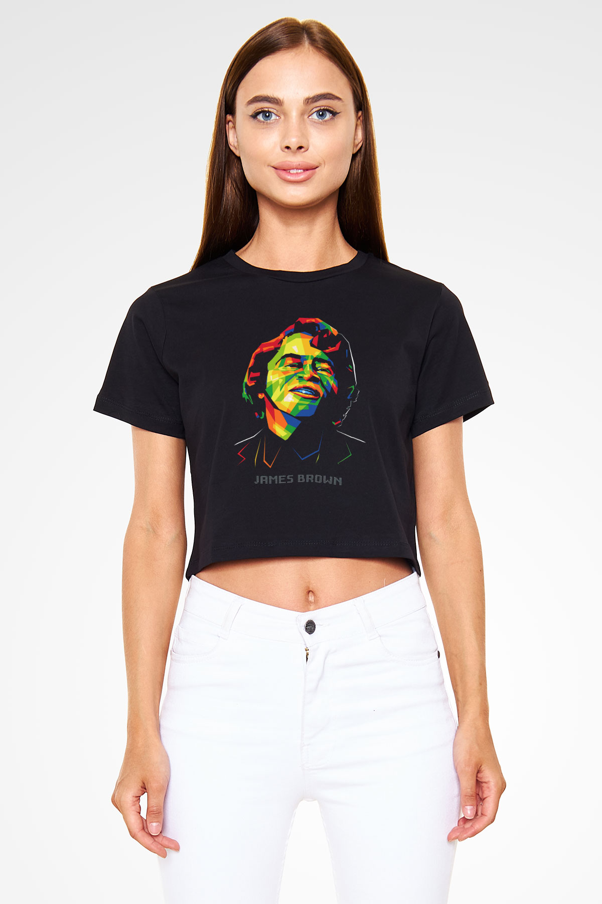 James Brown Siyah  Crop Top Tişört