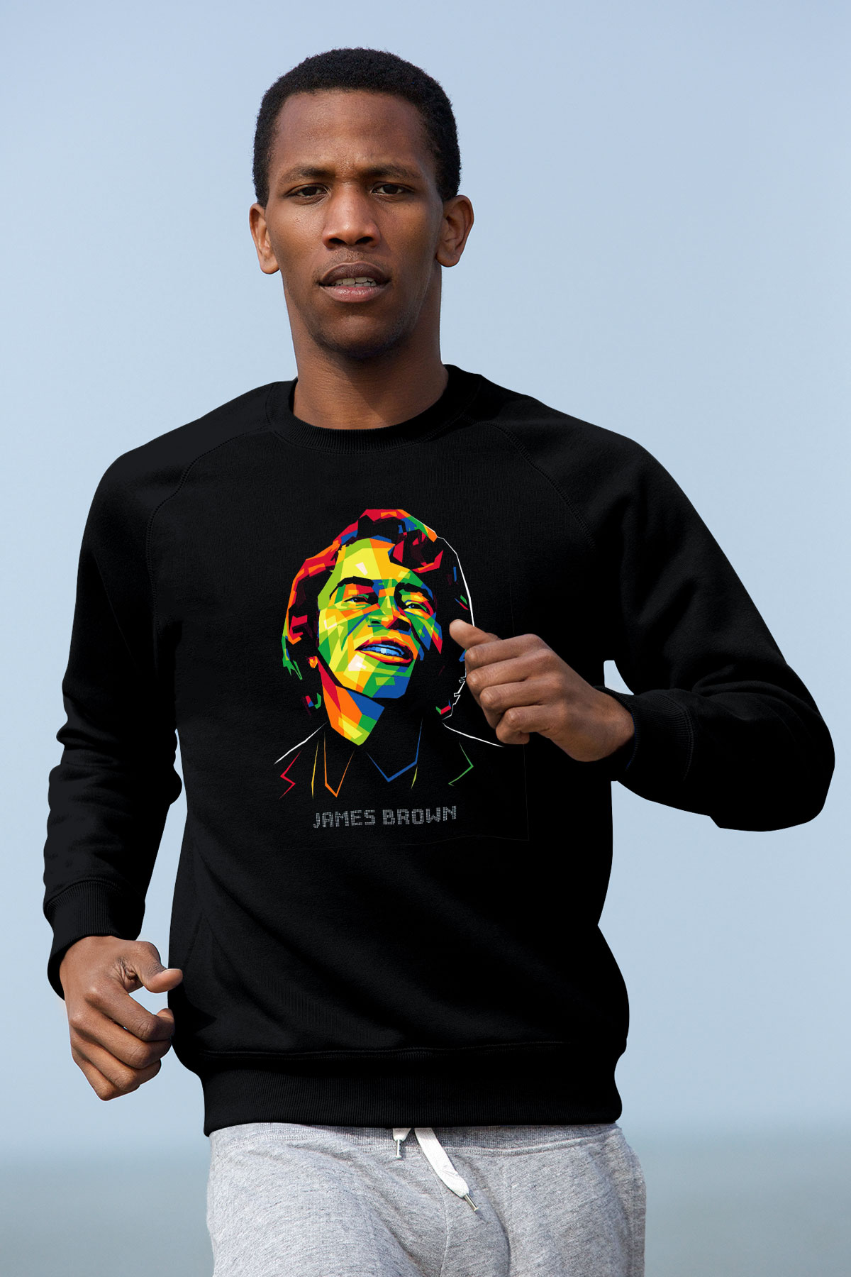 James Brown Siyah Unisex Sweatshirt
