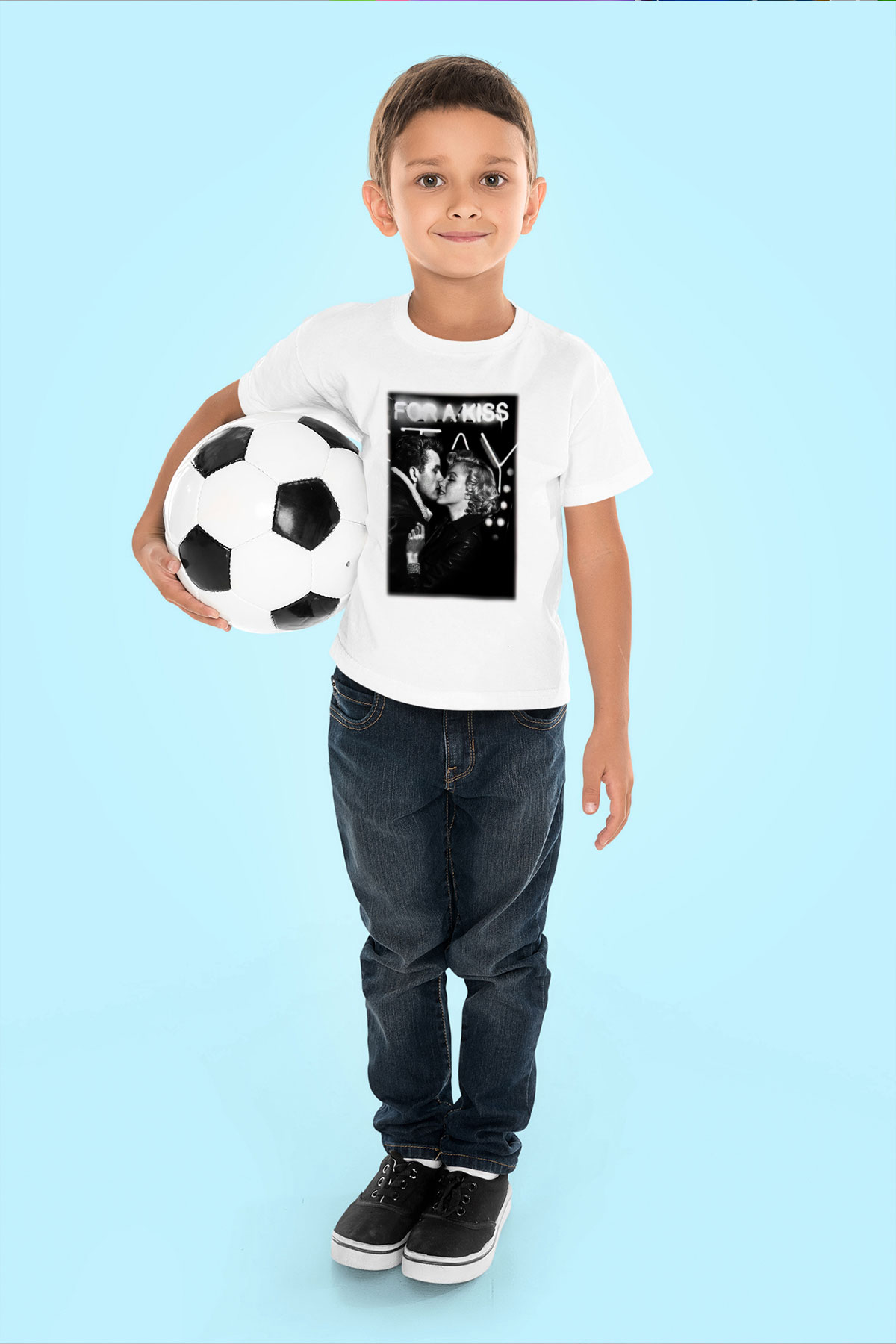 James Dean Baskılı Beyaz Unisex Çocuk Tişört