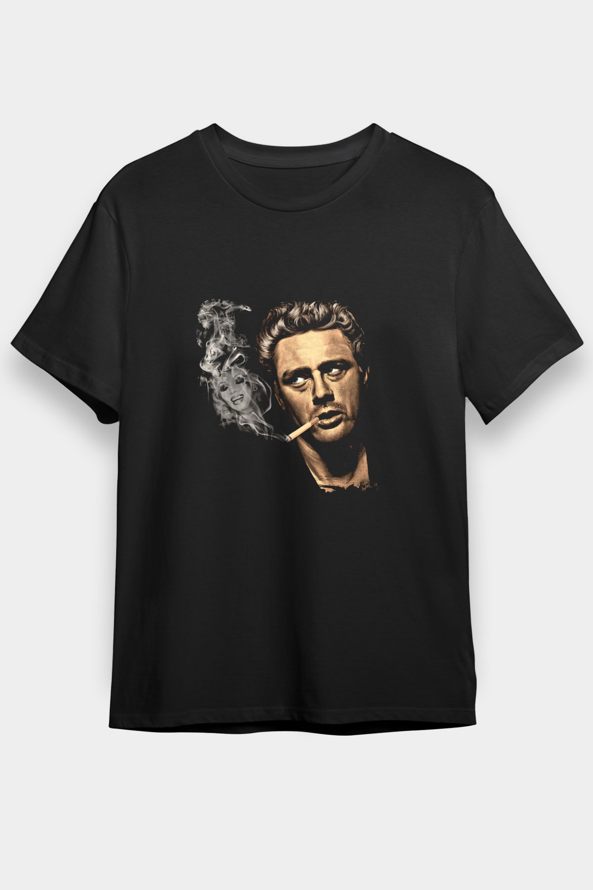 James Dean Baskılı Unisex Siyah Tişört