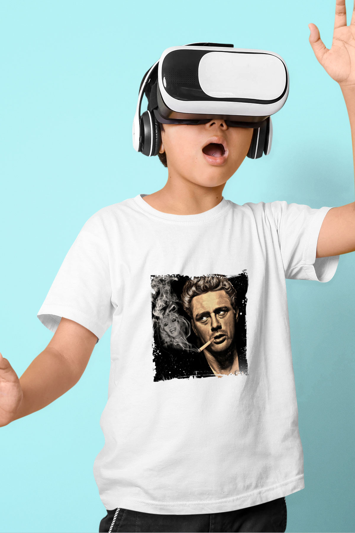 James Dean Unisex Baskılı Beyaz Çocuk Tişört