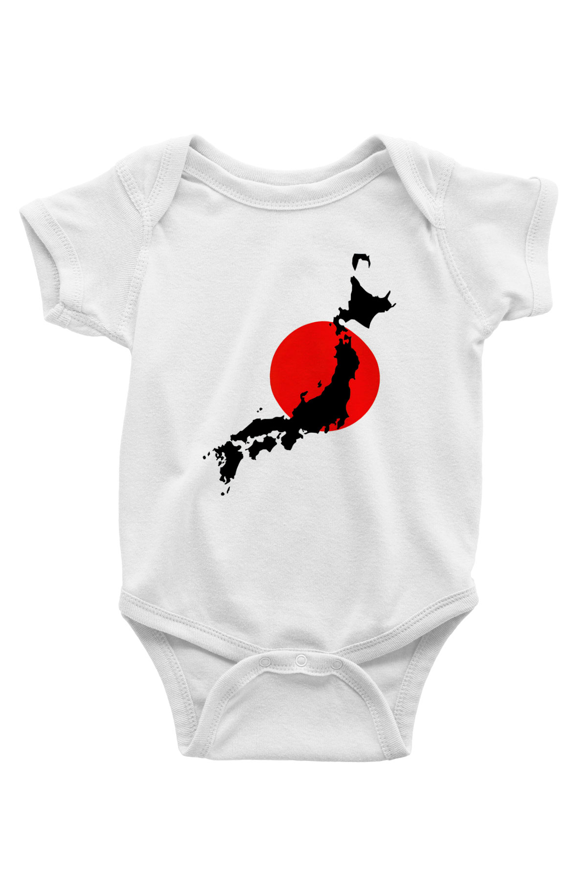Japonya Baskılı Beyaz Unisex Bebek Body - Zıbın