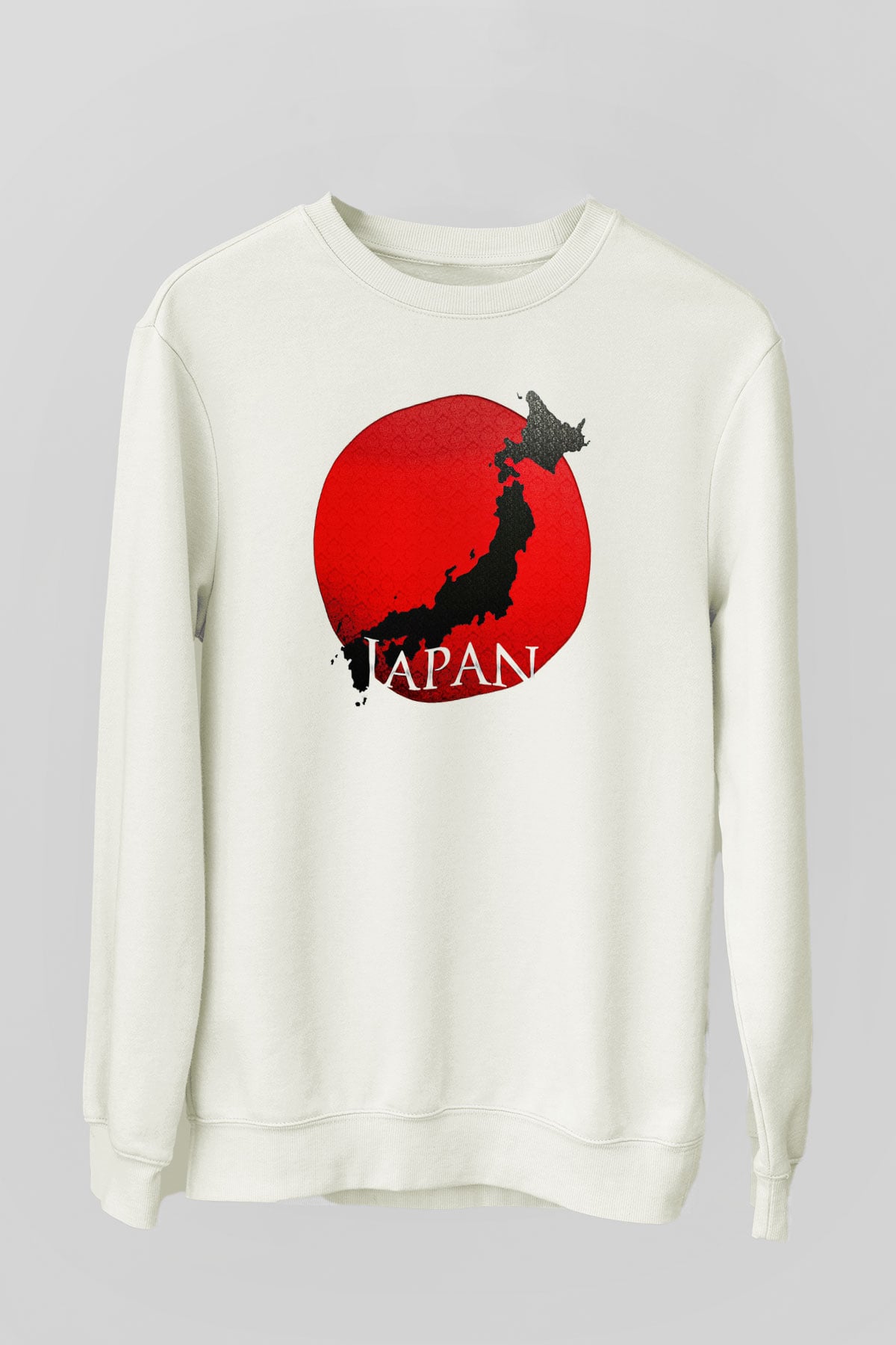 Japonya Beyaz Unisex Sweatshirt