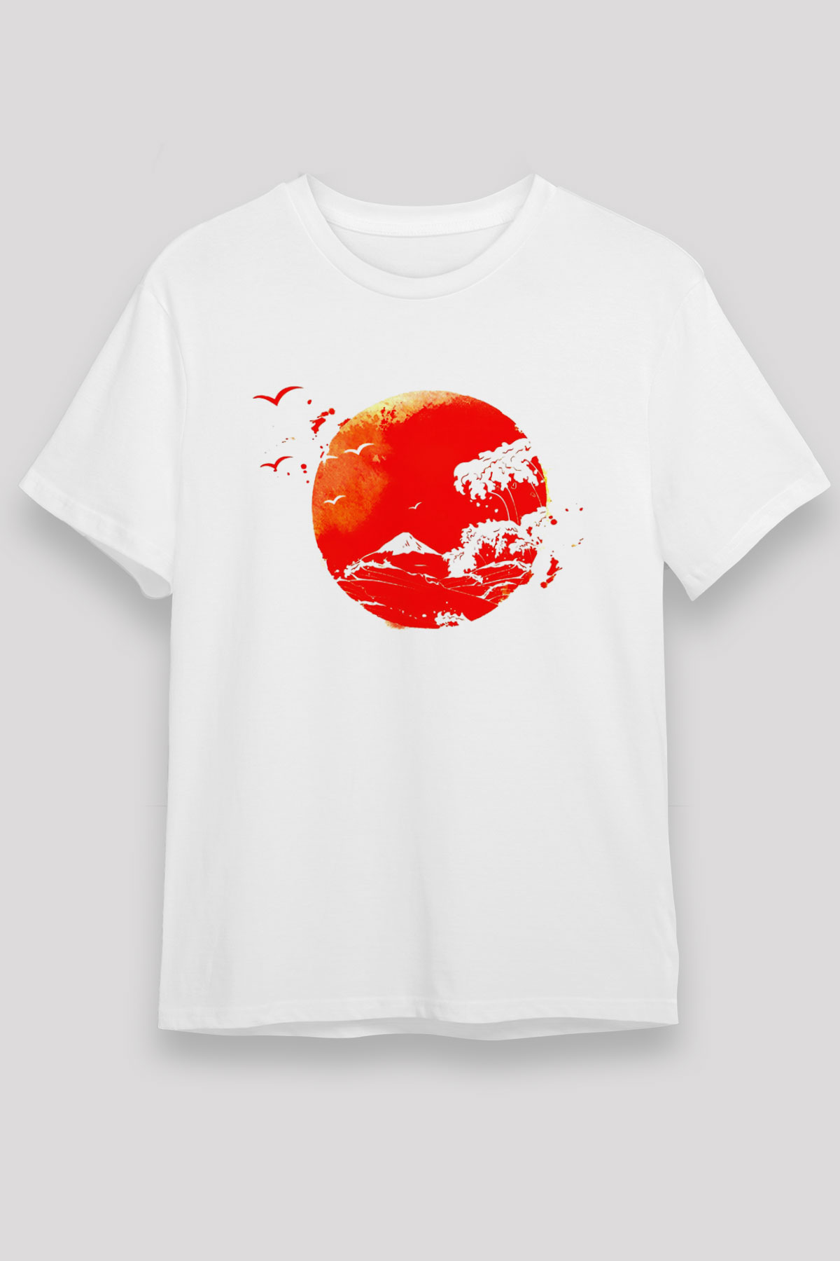 Japonya Beyaz Unisex Tişört T-Shirt - TişörtFabrikası