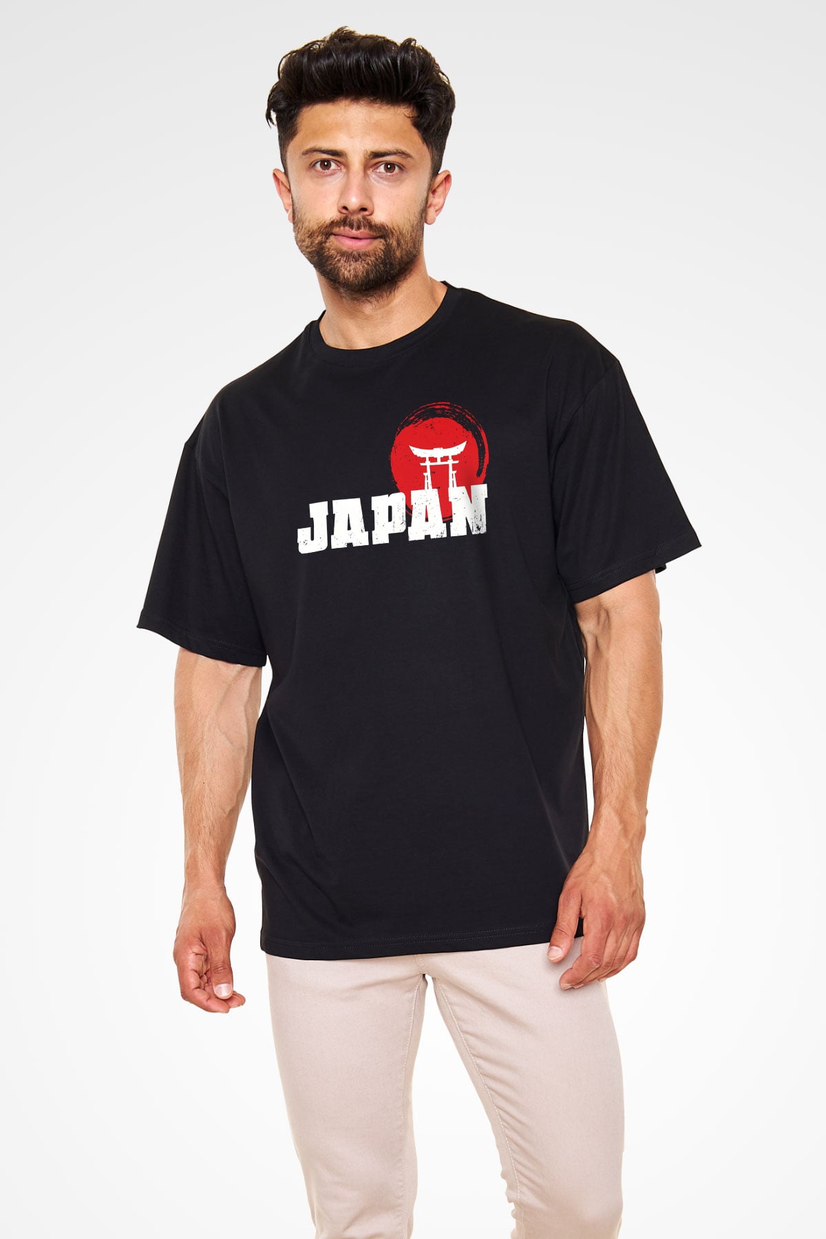 Japonya Siyah Oversize Tişört Oversize T-shirt - TişörtFabrikası