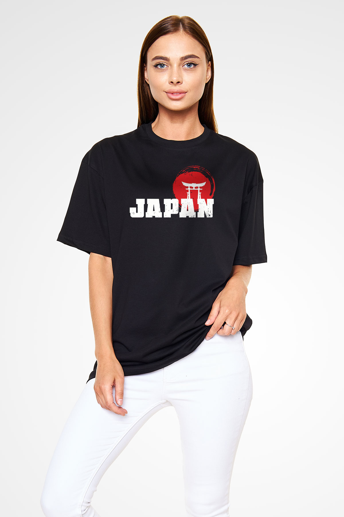Japonya Siyah Oversize Tişört Oversize T-shirt - TişörtFabrikası