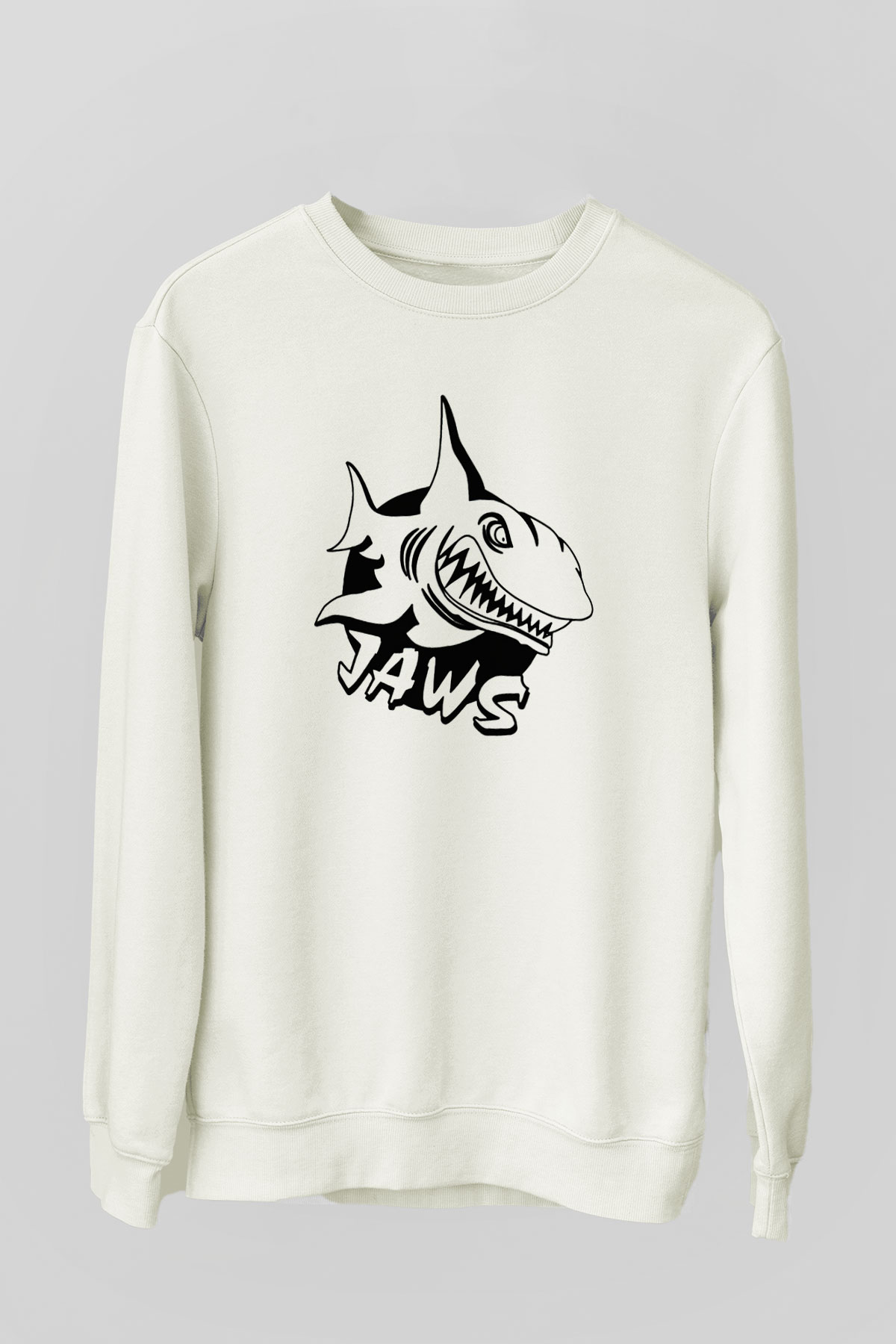 Jaws Beyaz Unisex Sweatshirt