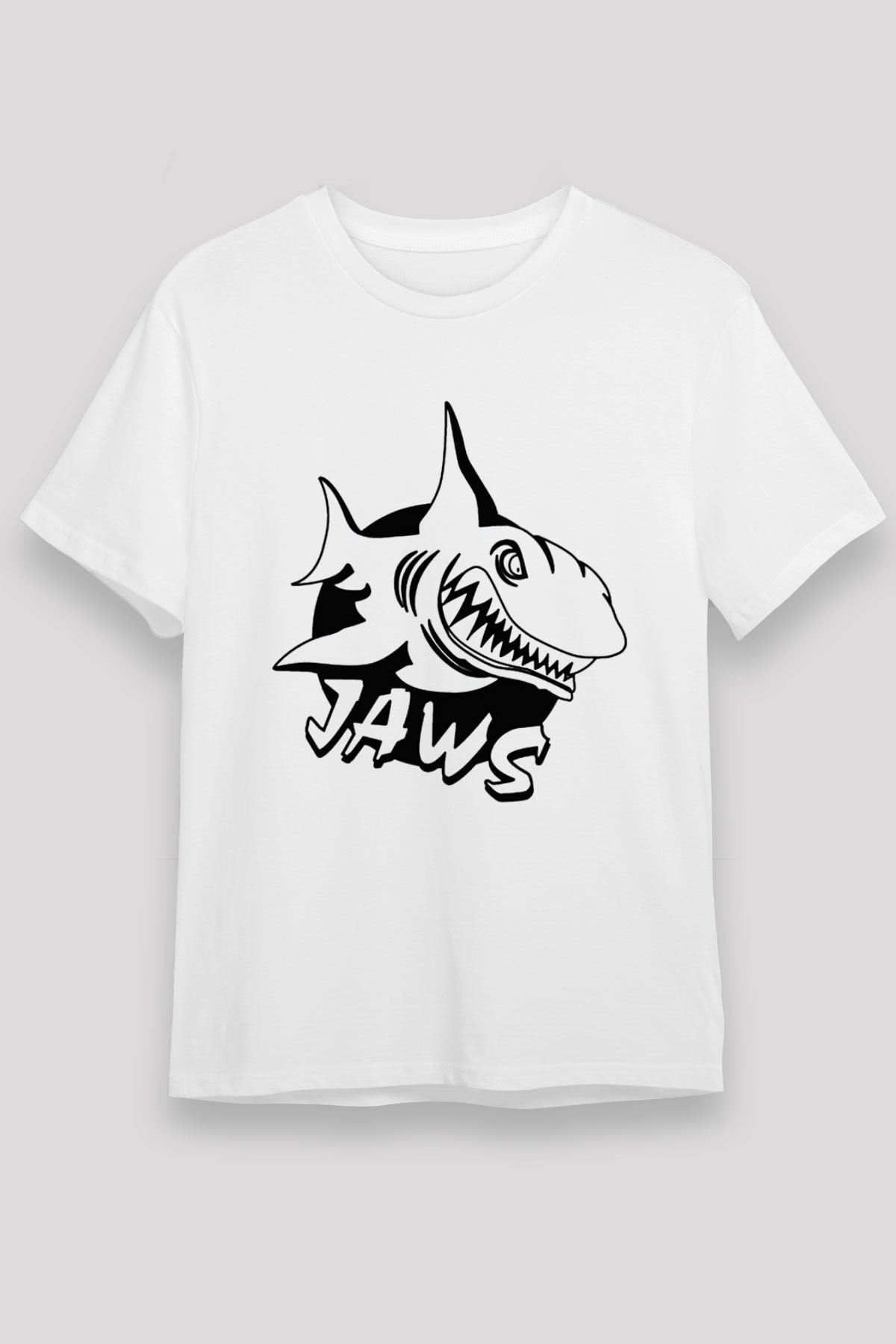 Jaws Beyaz Unisex Tişört T-Shirt
