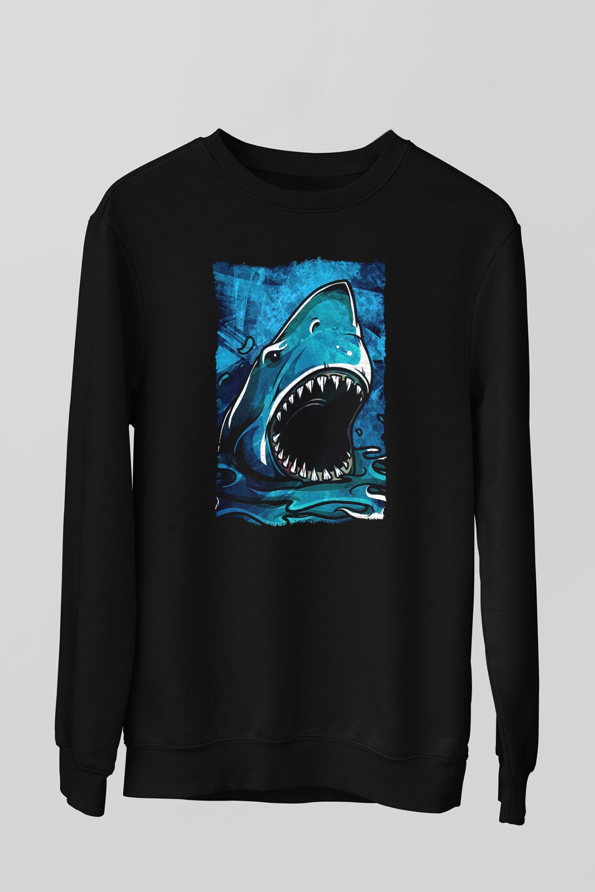 Jaws Siyah Unisex Sweatshirt