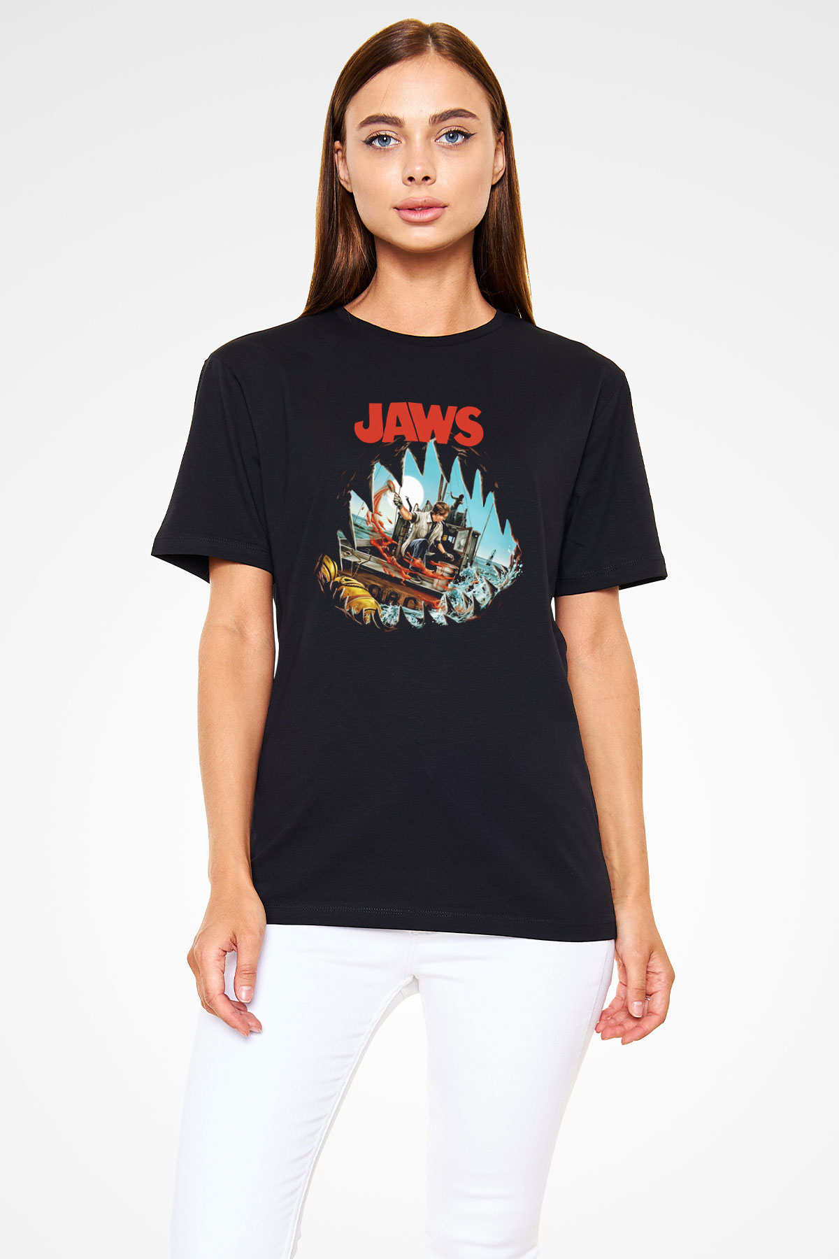 Jaws Siyah Unisex Tişört T-Shirt