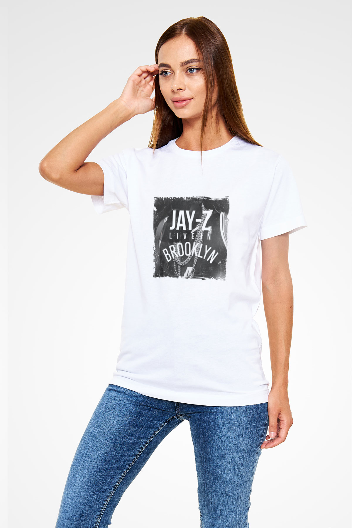 Jay-Z Baskılı Unisex Beyaz Tişört