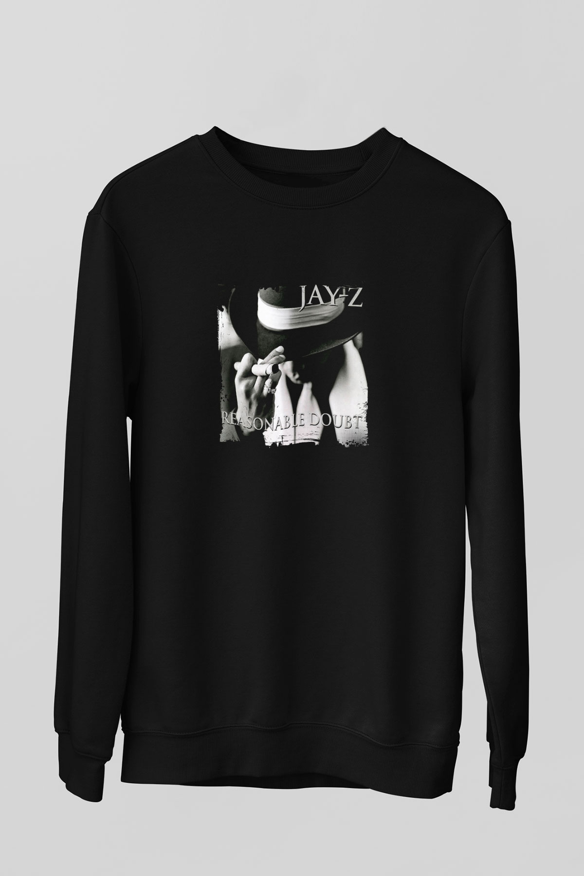 Jay-Z Baskılı Unisex Siyah Sweatshirt