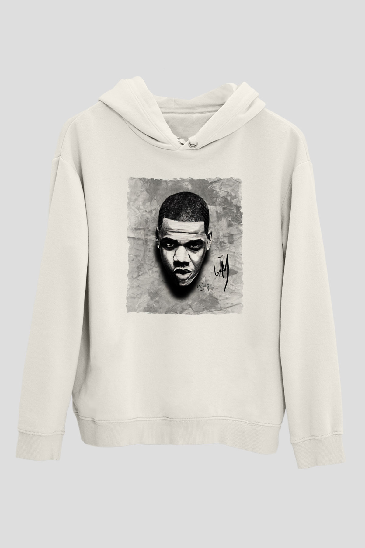 Jay-Z Beyaz Unisex Kapüşonlu Sweatshirt