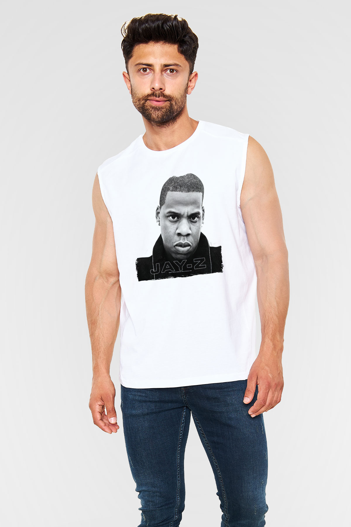 Jay-Z Beyaz Unisex Kolsuz Tişört