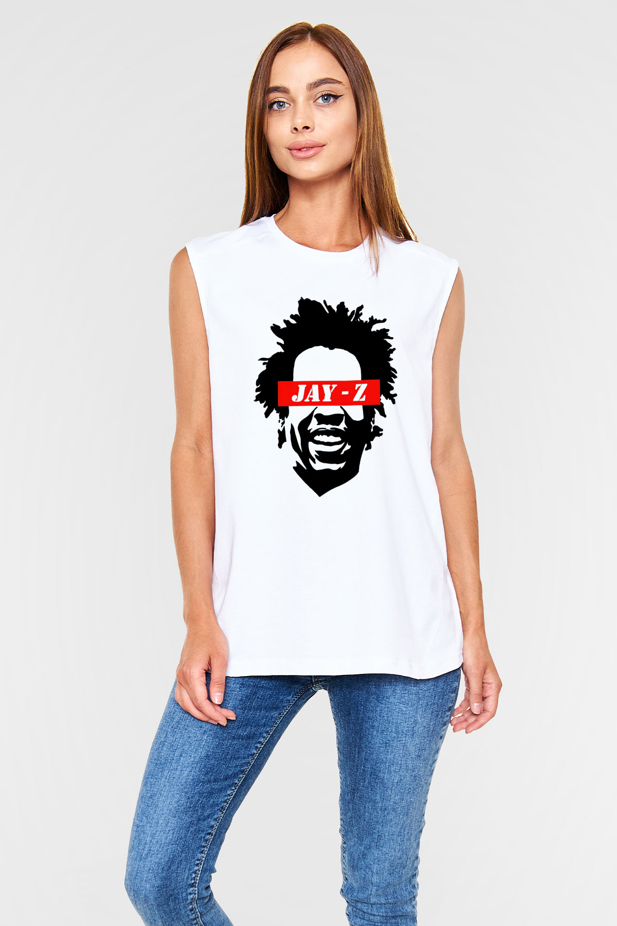 Jay-Z Beyaz Unisex Kolsuz Tişört