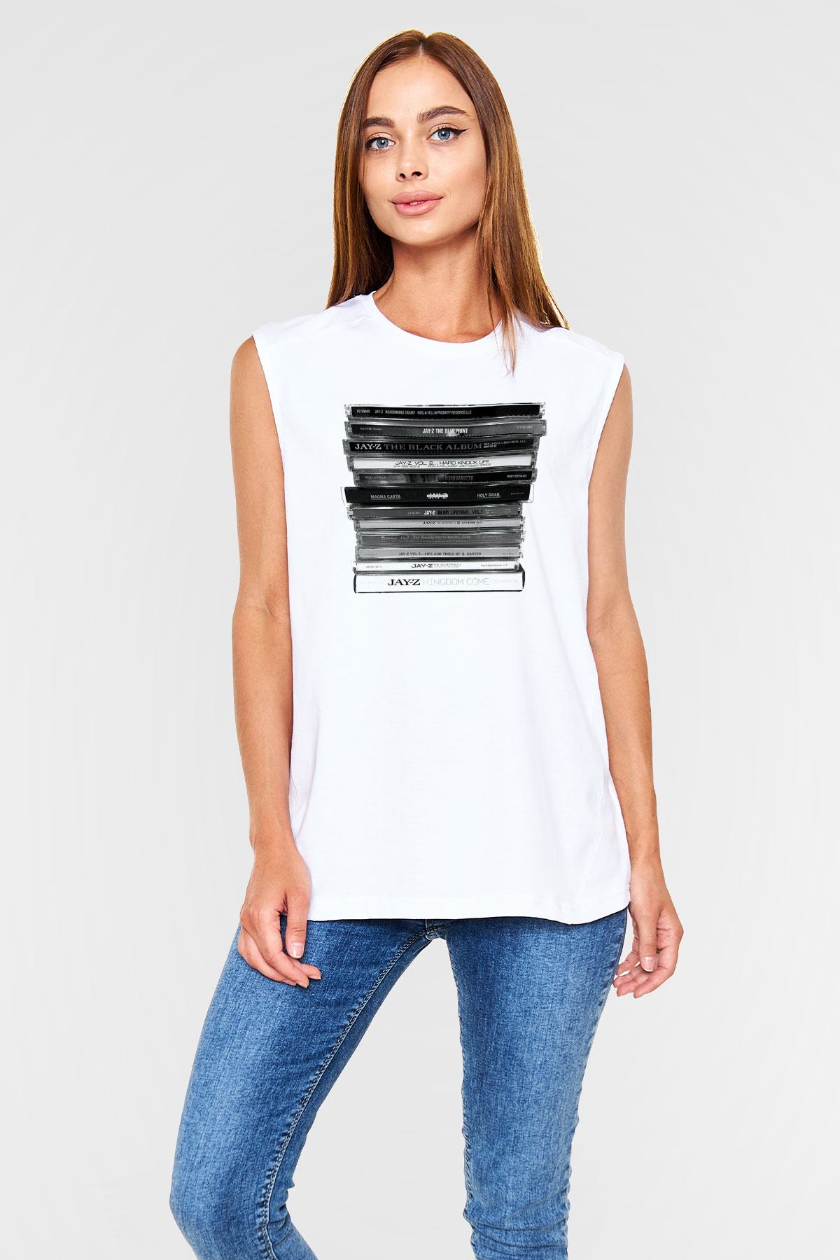 Jay-Z Beyaz Unisex Kolsuz Tişört