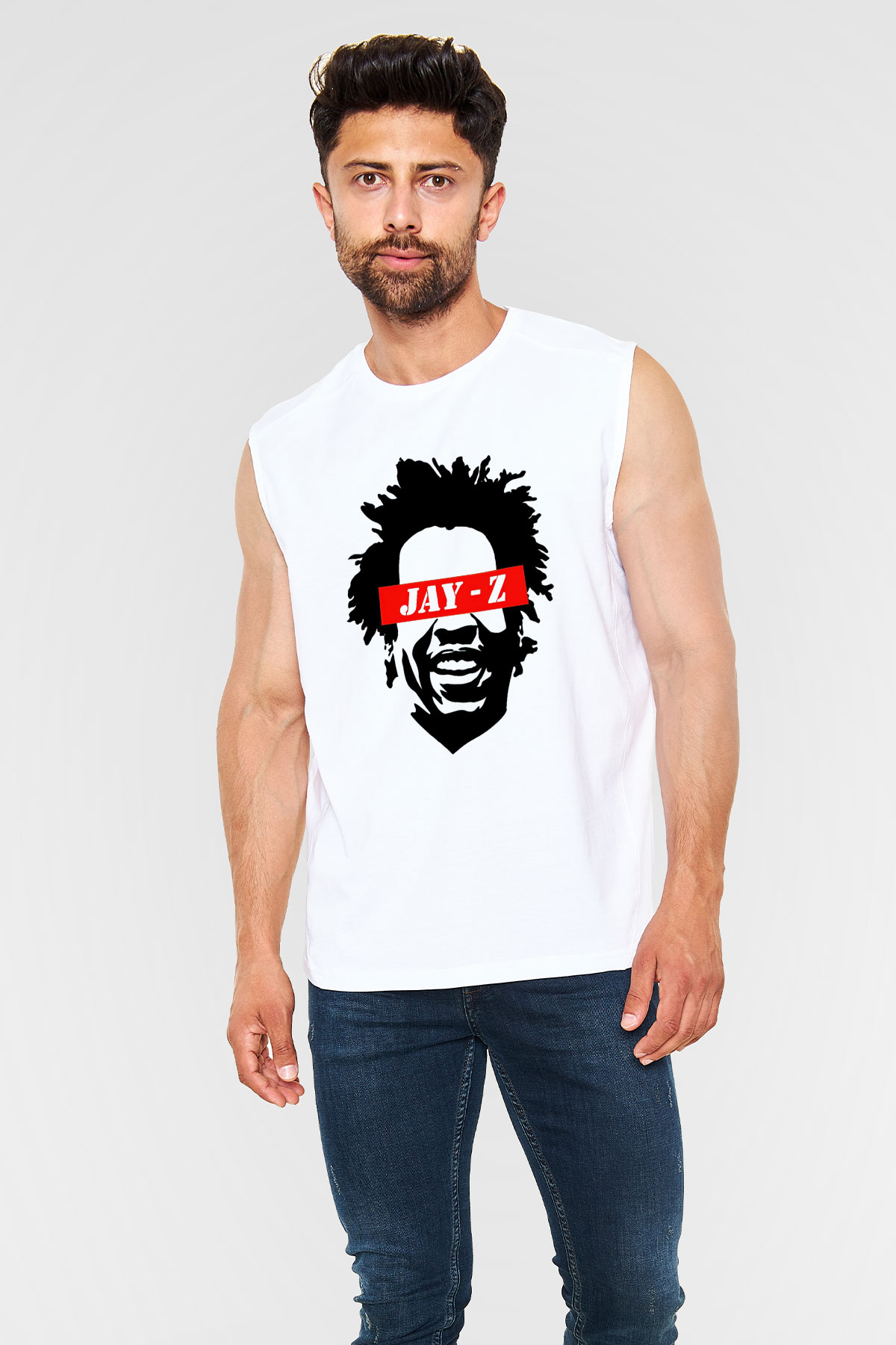 Jay-Z Beyaz Unisex Kolsuz Tişört