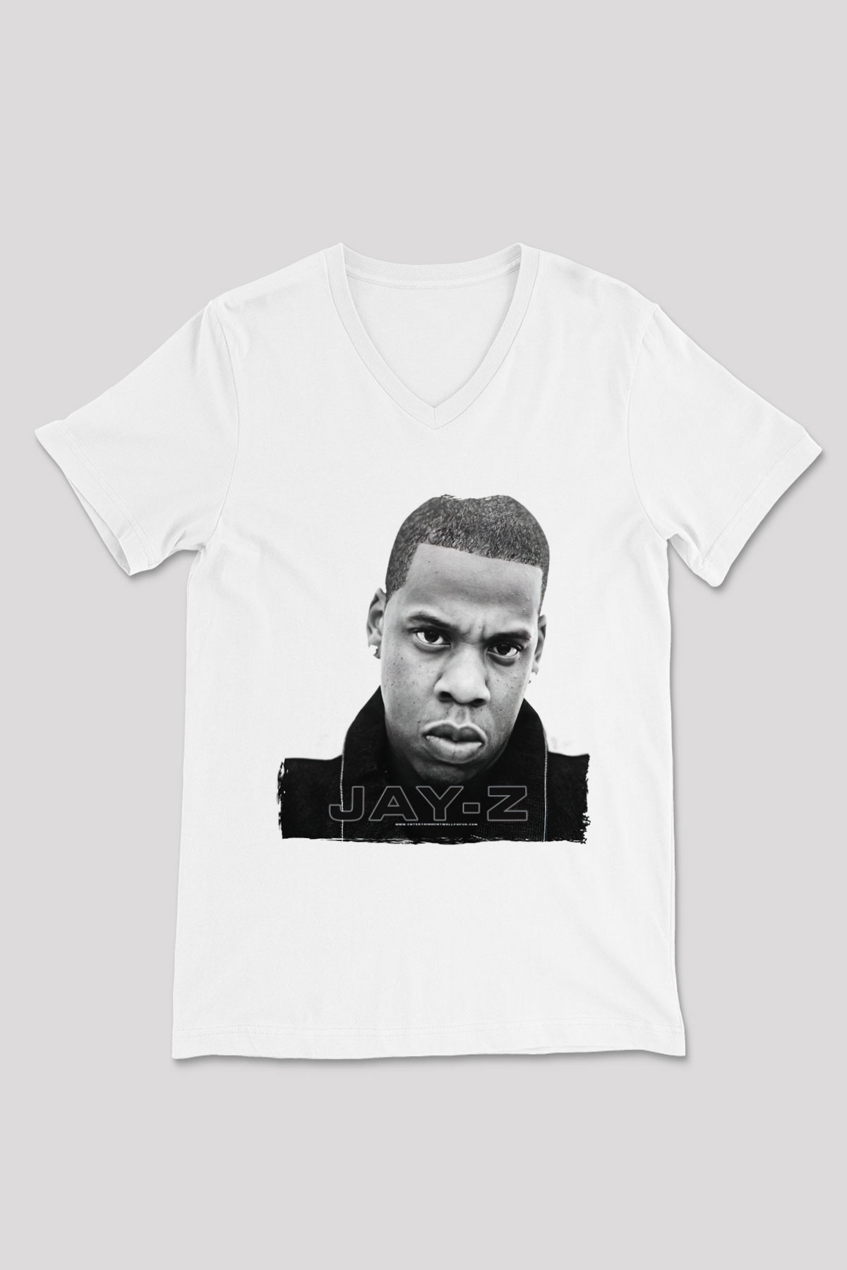 Jay-Z Beyaz Unisex V Yaka Tişört