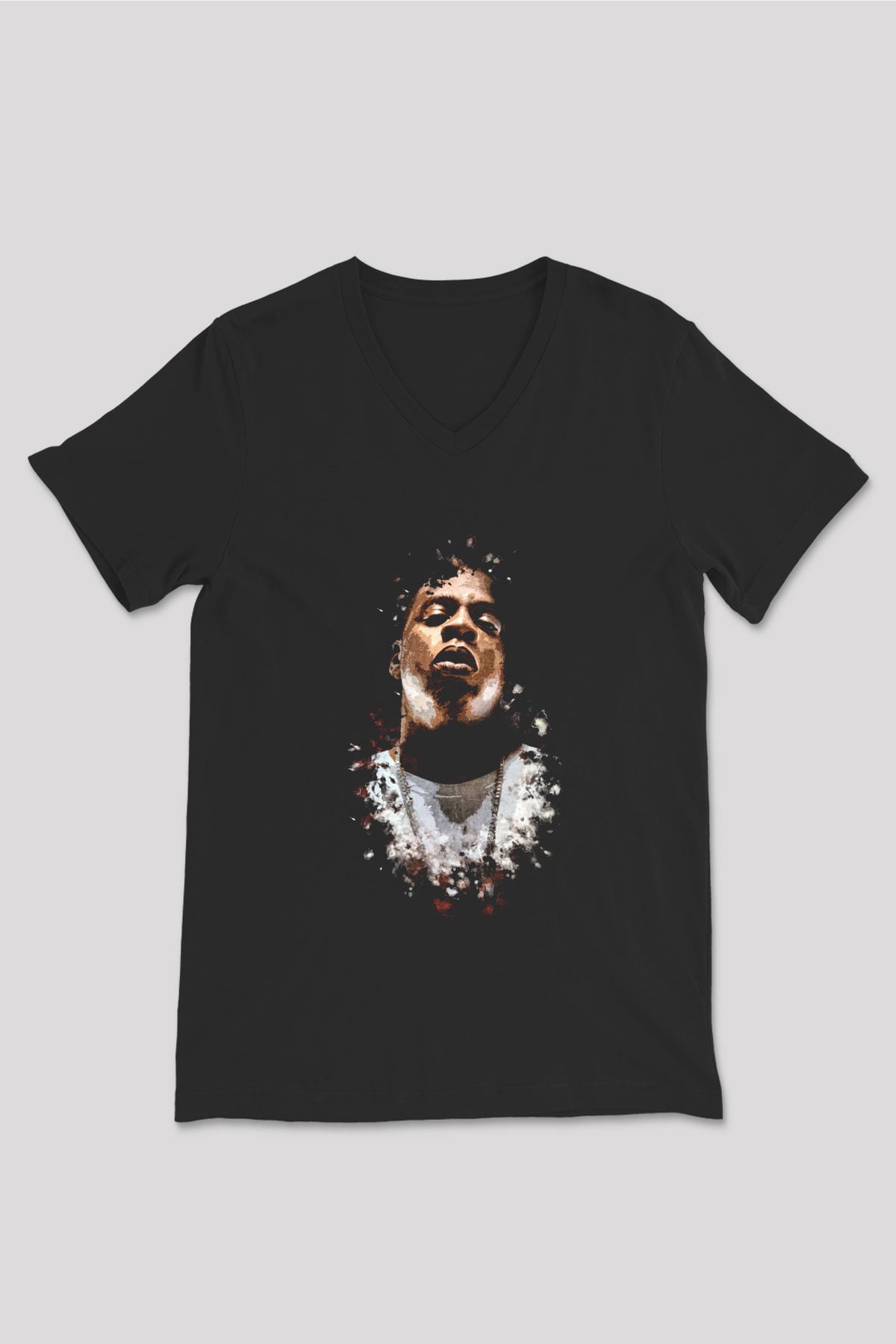 Jay-Z Siyah Unisex V Yaka Tişört