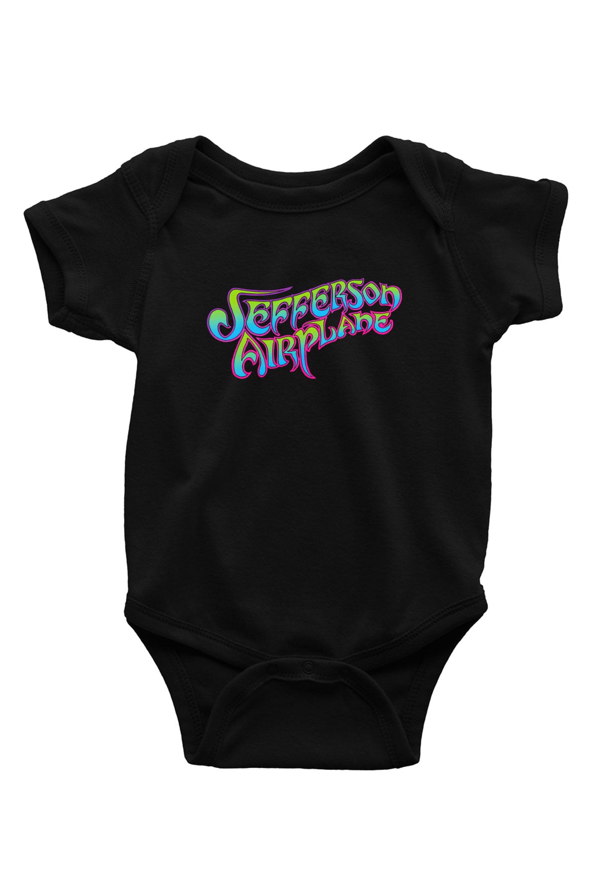 Jefferson Airplane Baskılı Siyah Bebek Body - Zıbın