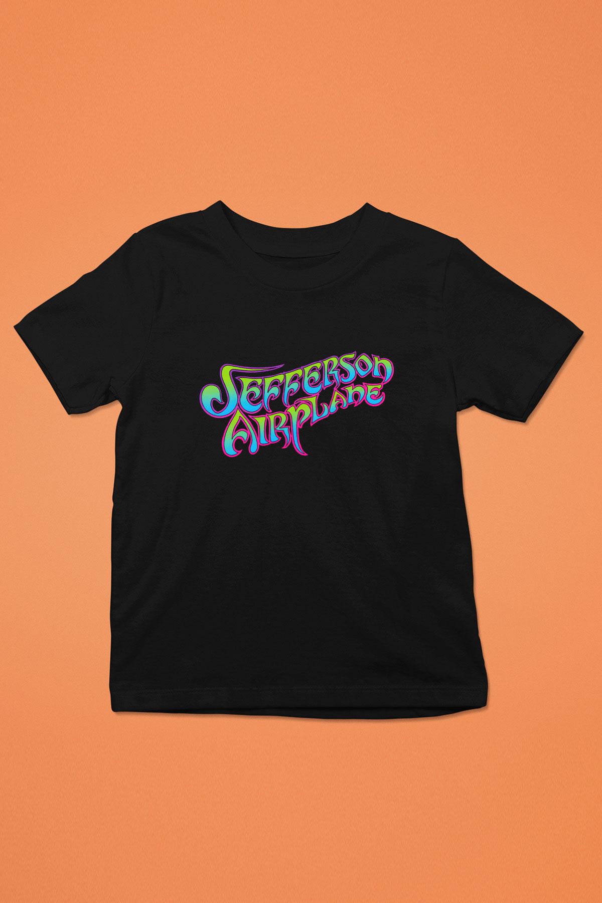 Jefferson Airplane Baskılı Siyah Unisex Çocuk Tişört