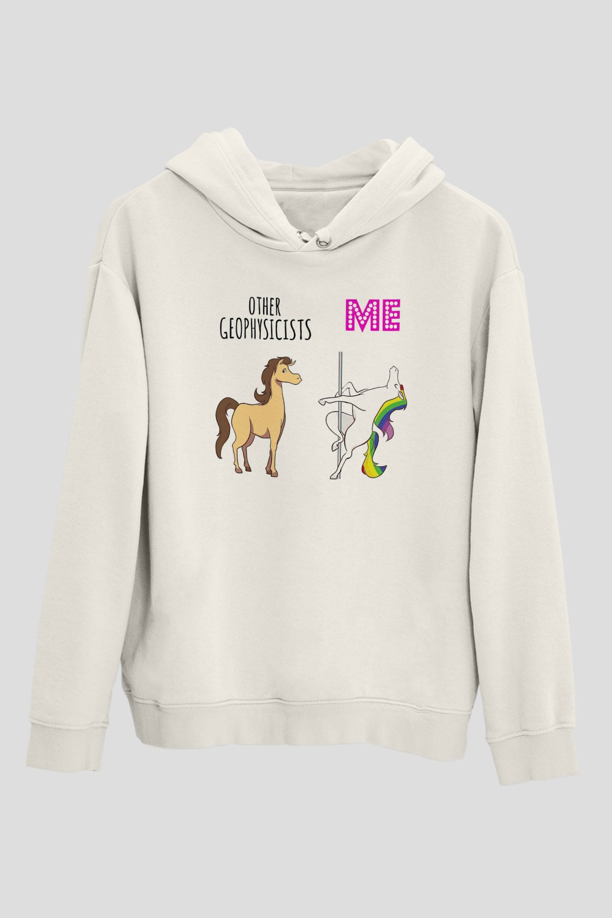 Jeofizik mühendisi Beyaz Unisex Kapüşonlu Sweatshirt