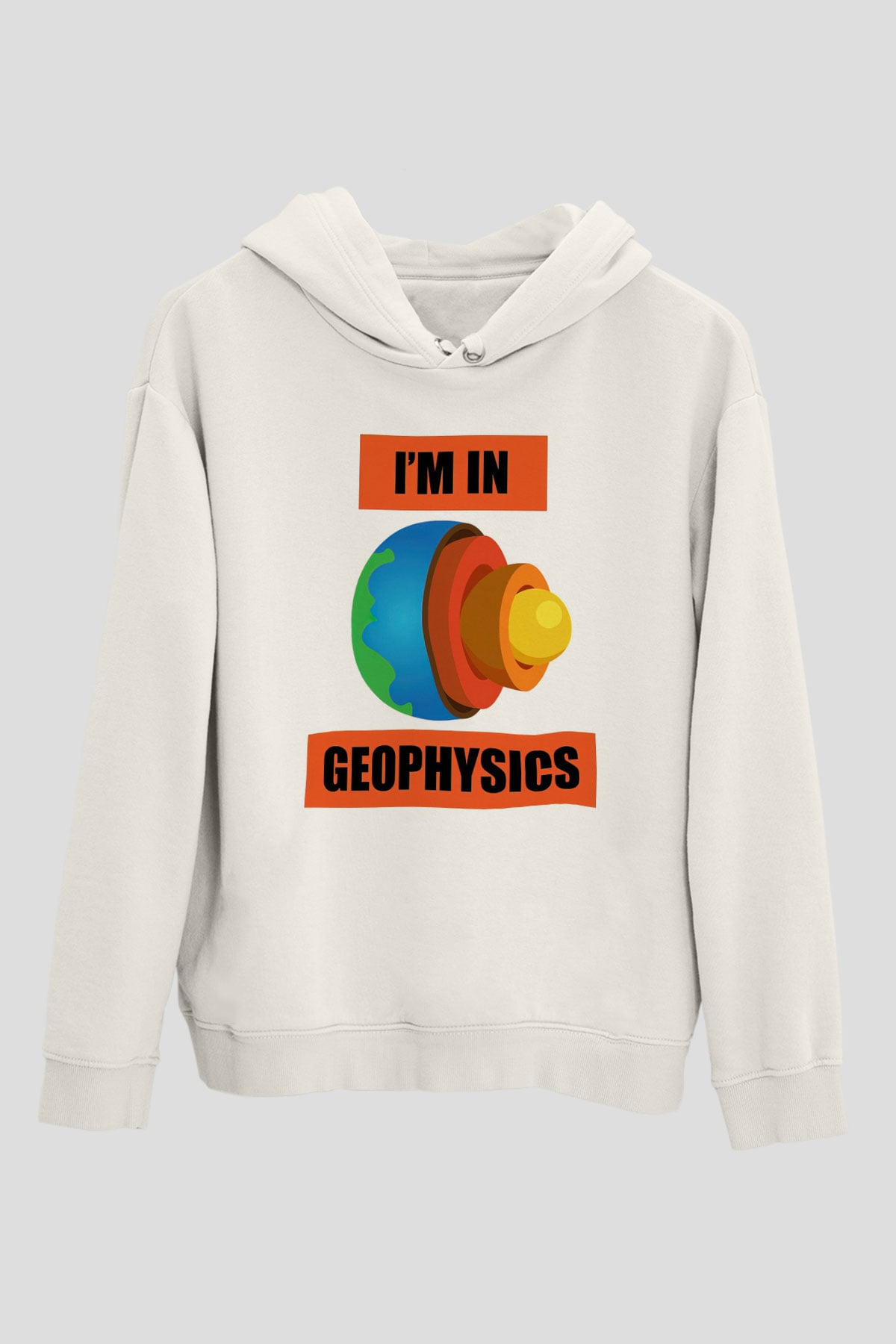 Jeofizik mühendisi Beyaz Unisex Kapüşonlu Sweatshirt