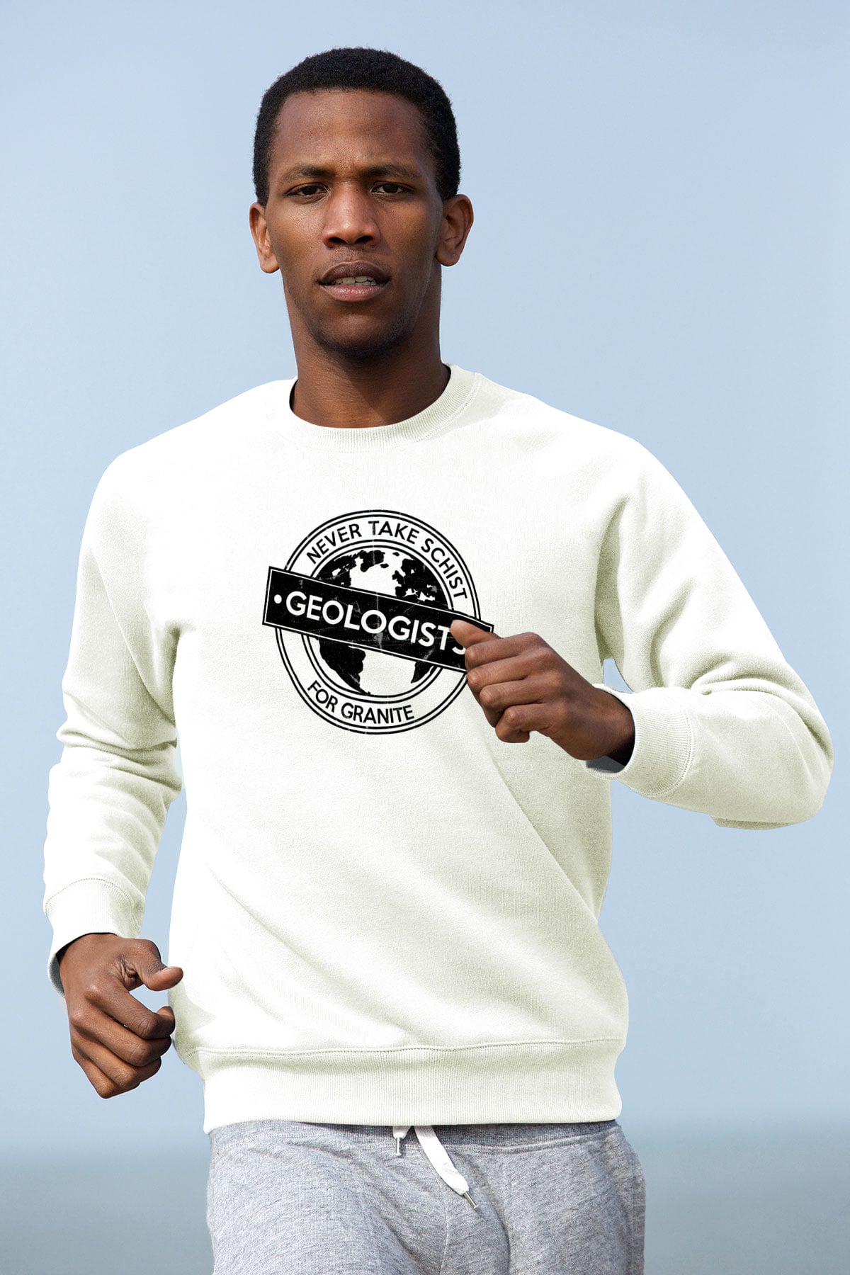 Jeofizik mühendisi Beyaz Unisex Sweatshirt